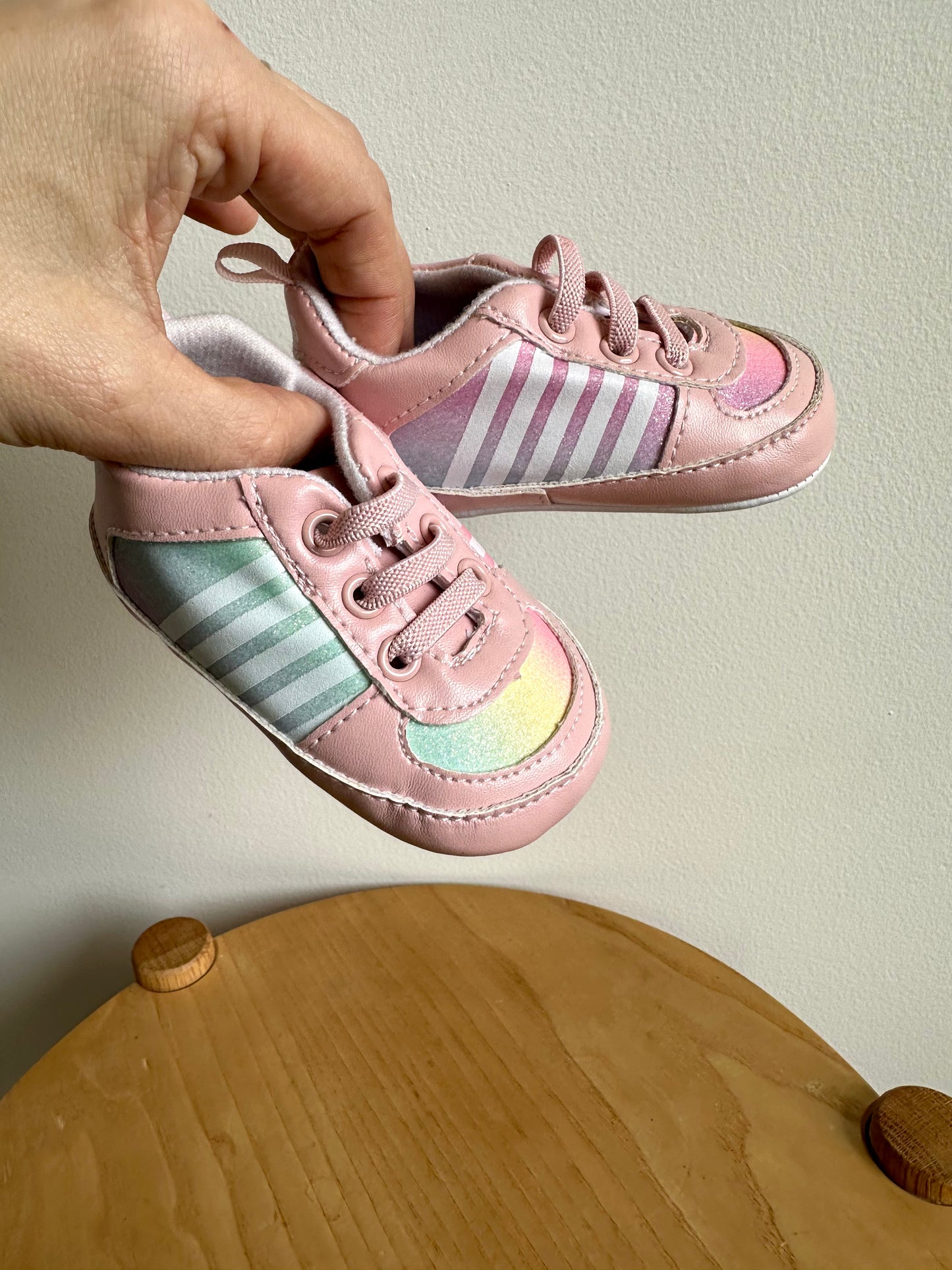 Sneakers Green + Pink Shoes / Size 2 Infant