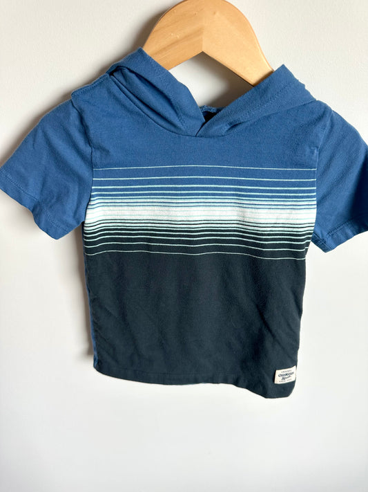 Blue Hood Striped Shirt / 3T