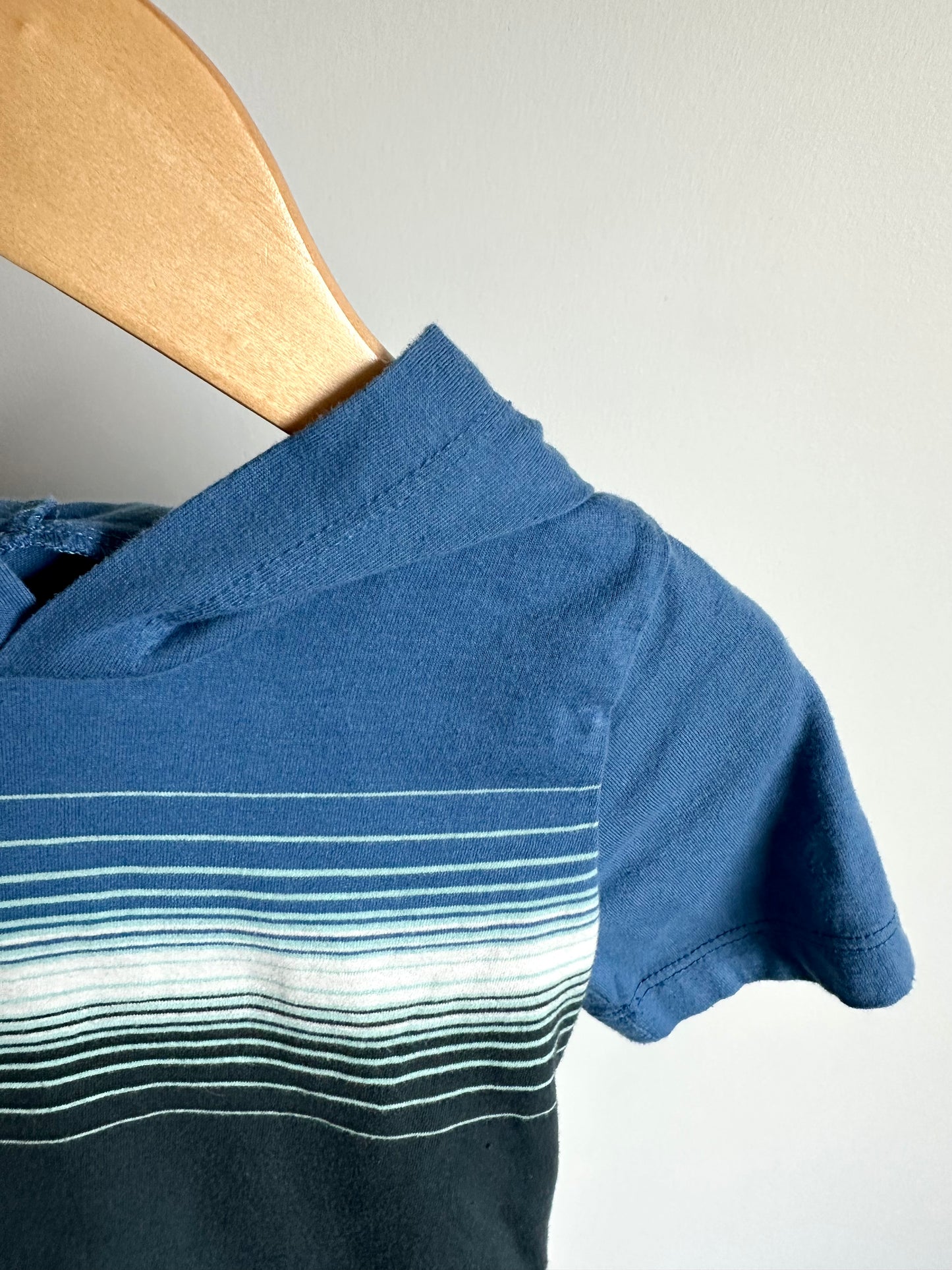 Blue Hood Striped Shirt / 3T
