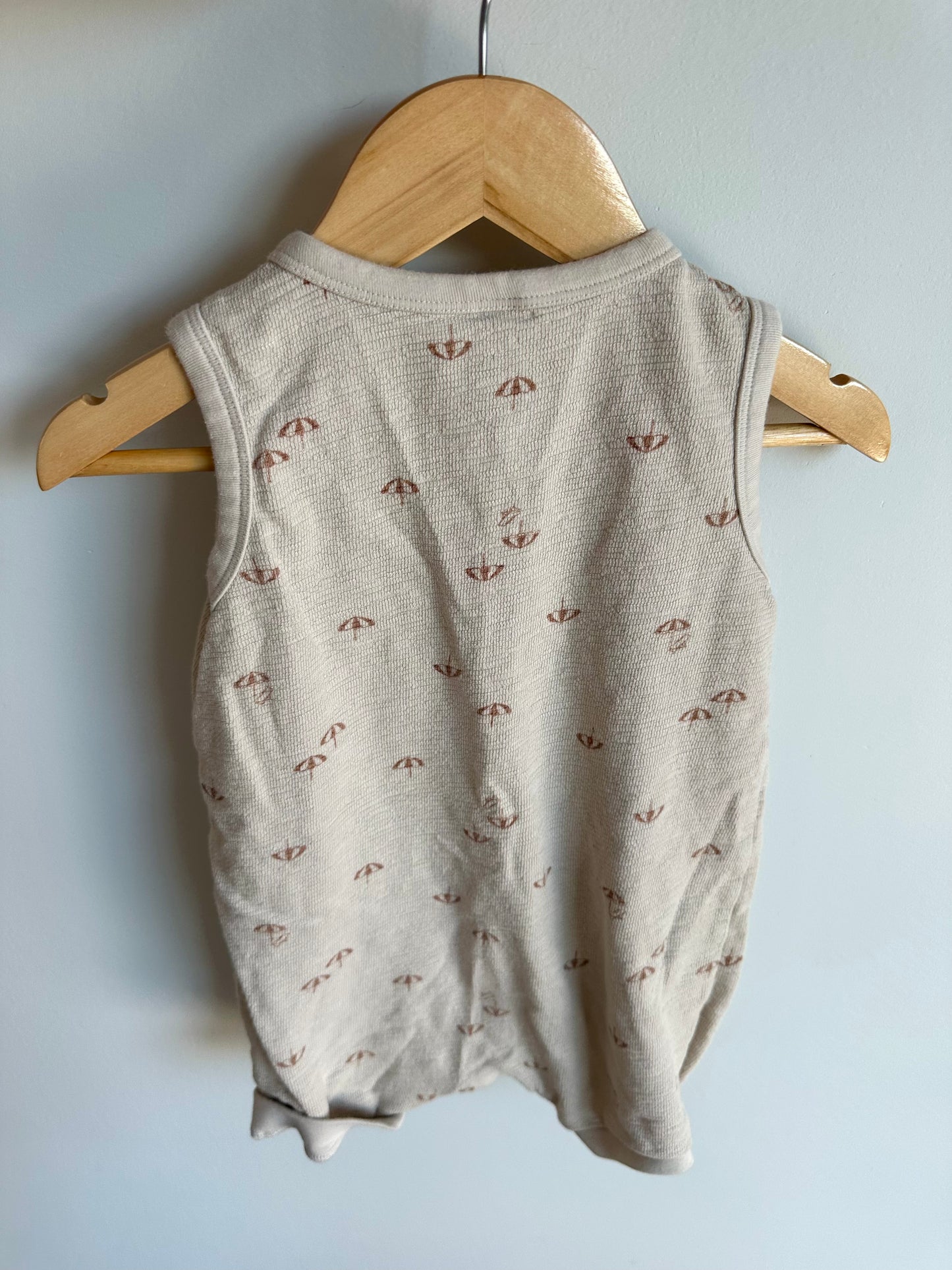 Tan Sun Umbrella Romper / 18m