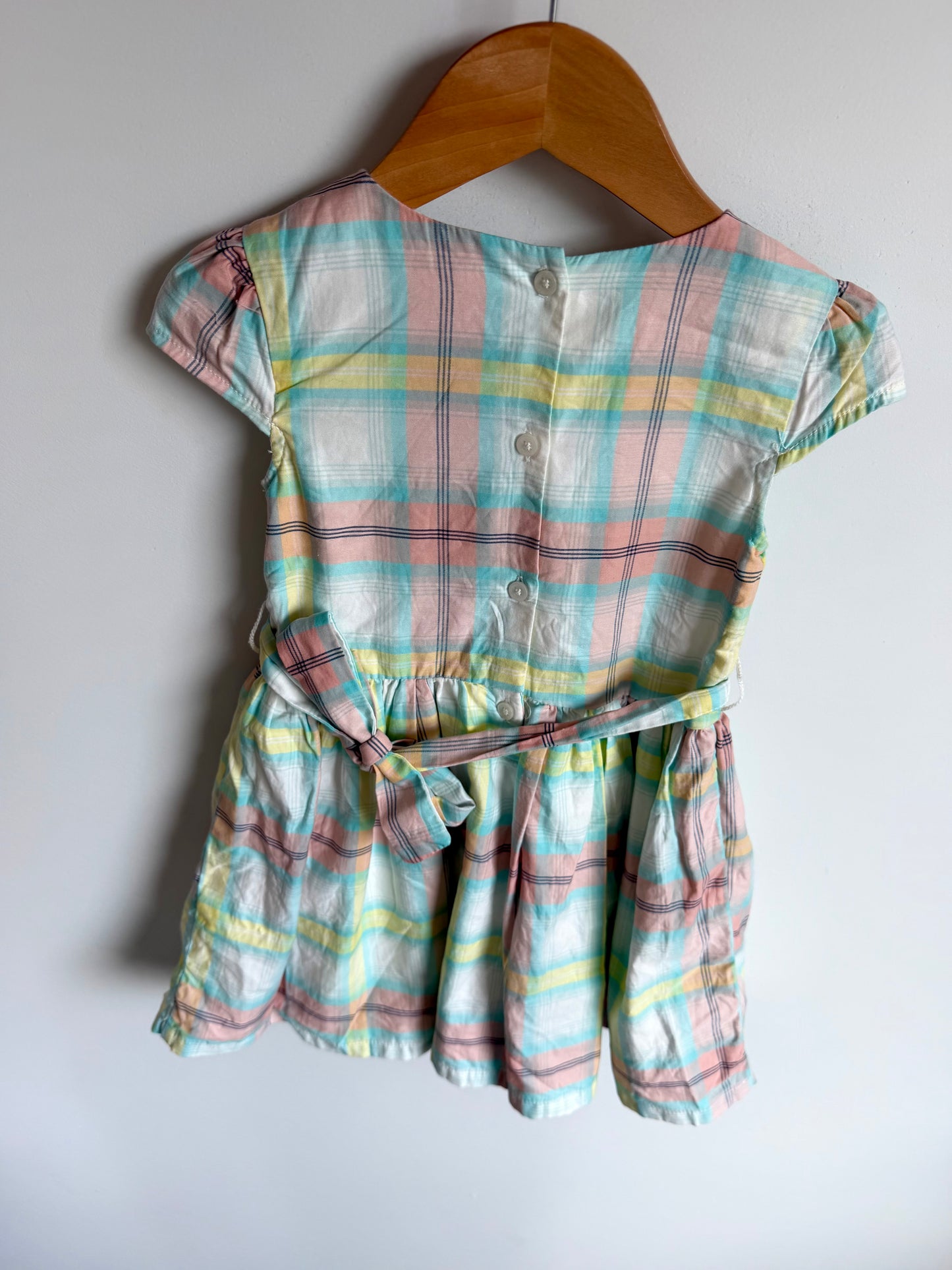 Plaid Pastel Colors Lined Dress / 3T