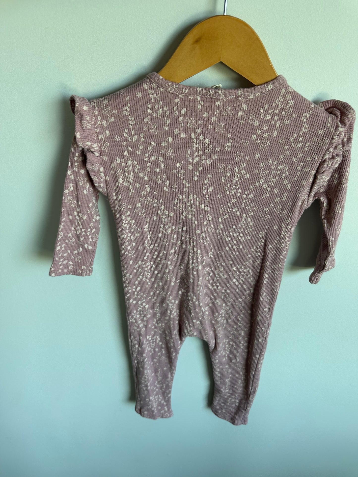 Blush Floral Ruffle Sleeve Jumpsuit / 18m