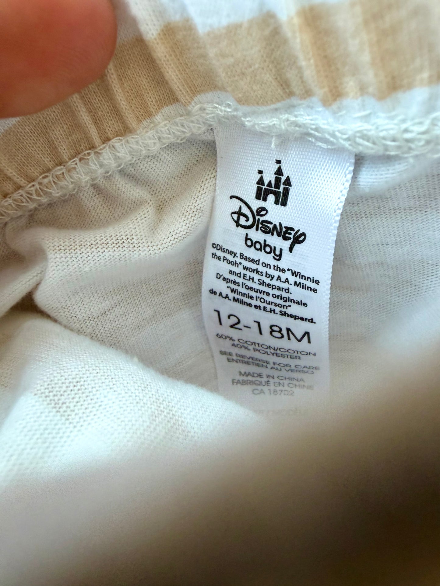 Striped Tan and White Shorts / 12-18m