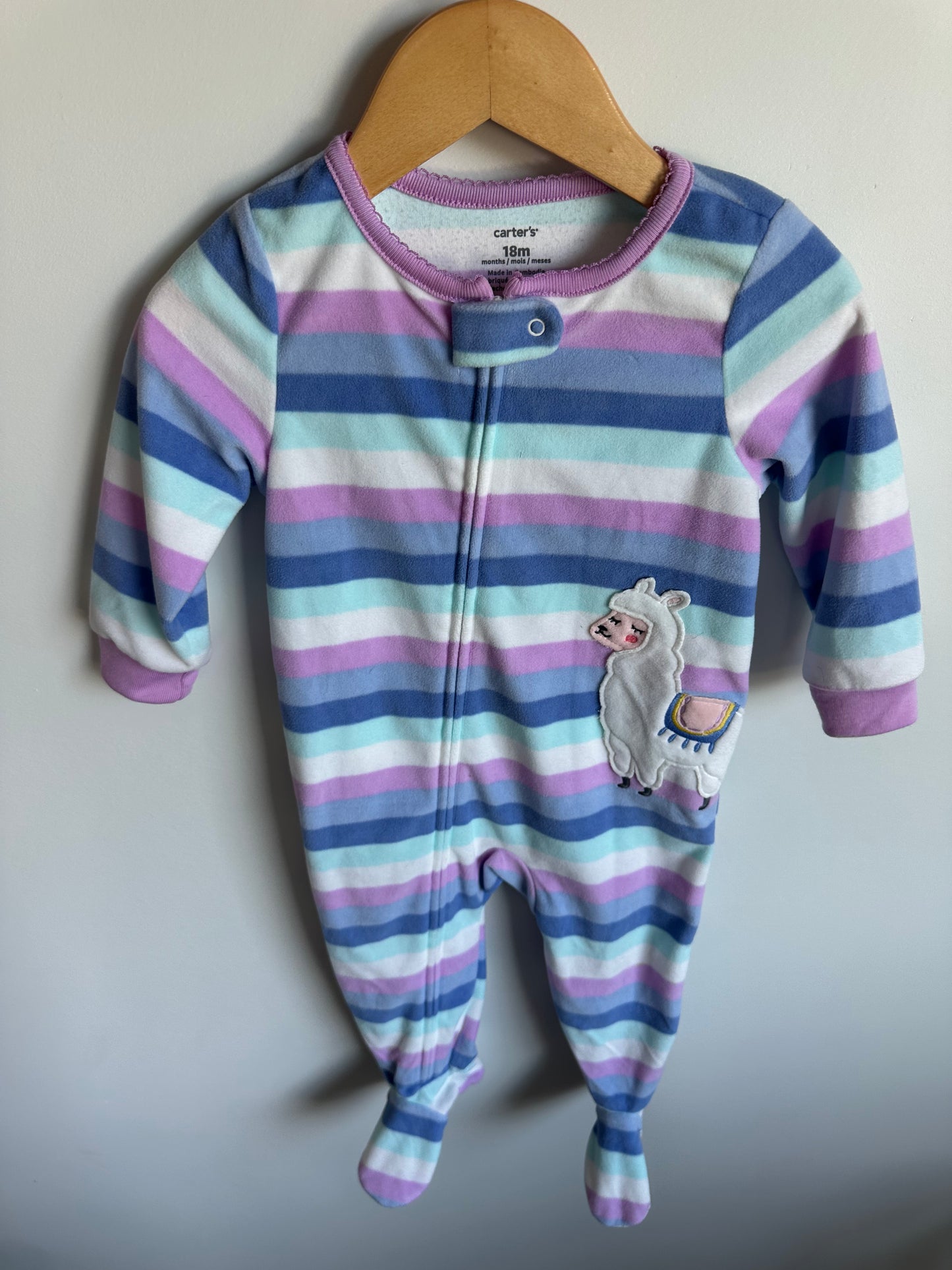 Llama Striped Footed Sleeper / 18m