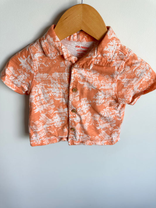Pineapple Collar Button Up T-Shirt / 6-12m