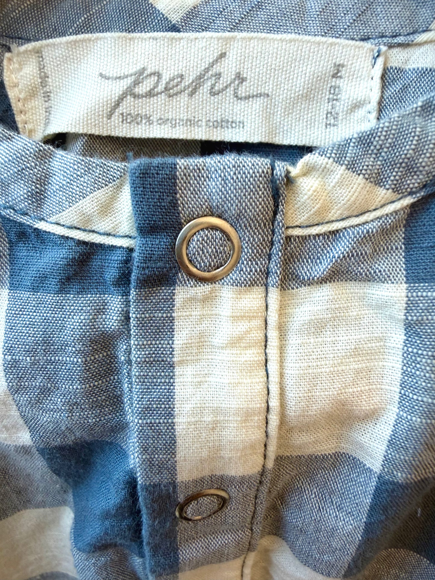 Pehr Checkered Pocket Bubble Romper / 12-18m