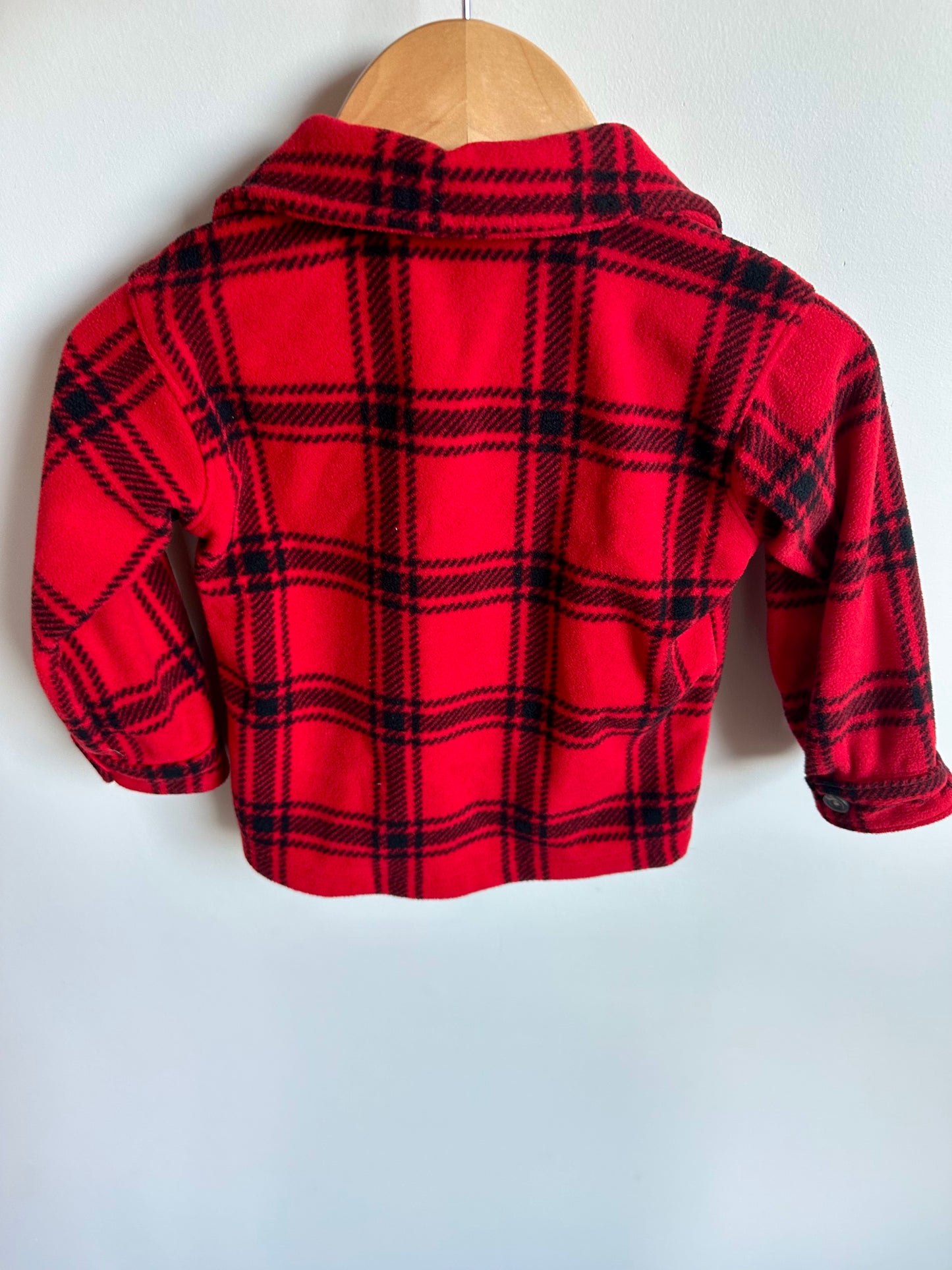 Fleece Red Checkered Sweater / 12m