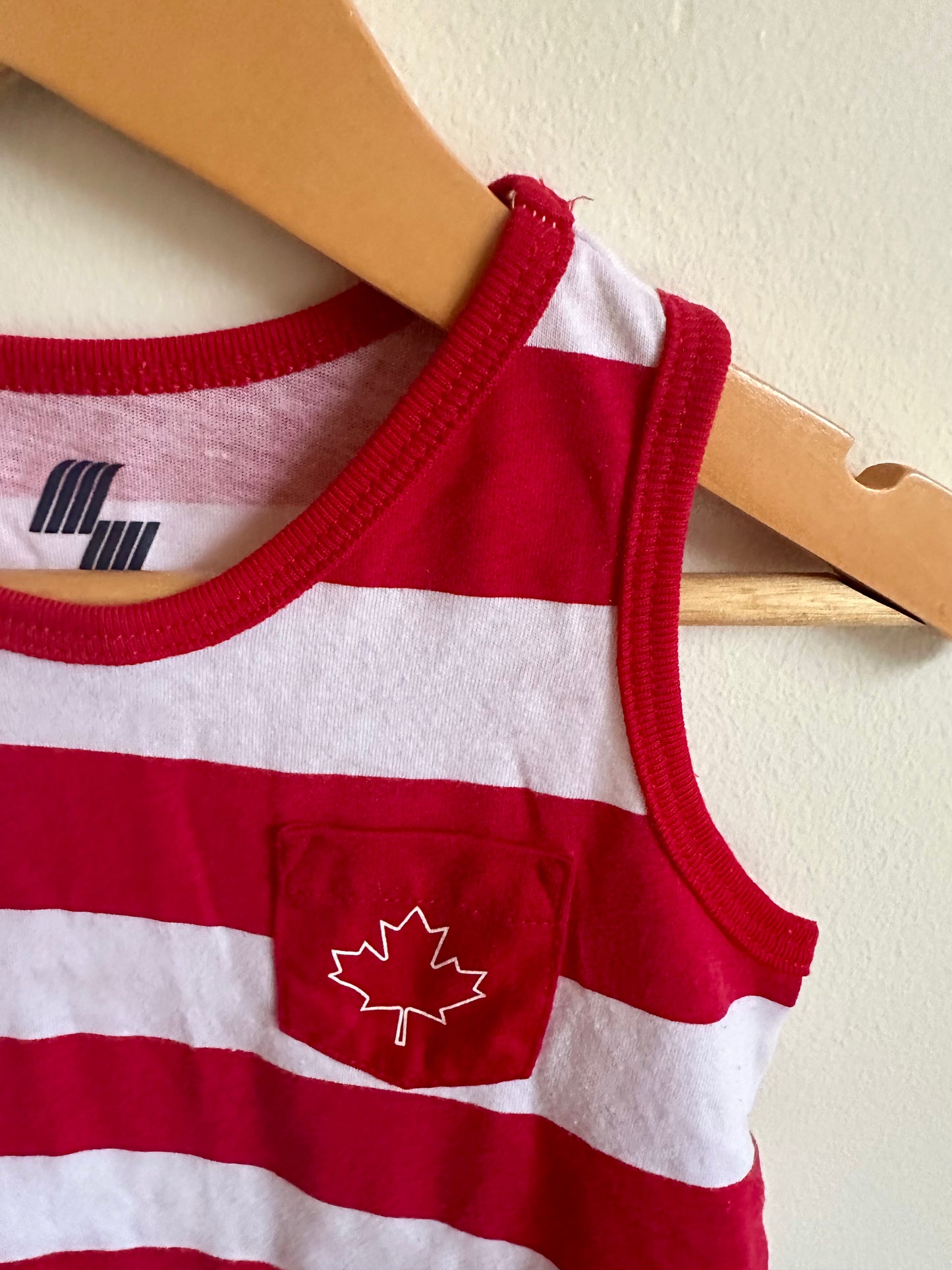 Red + White Striped Tank / 2T