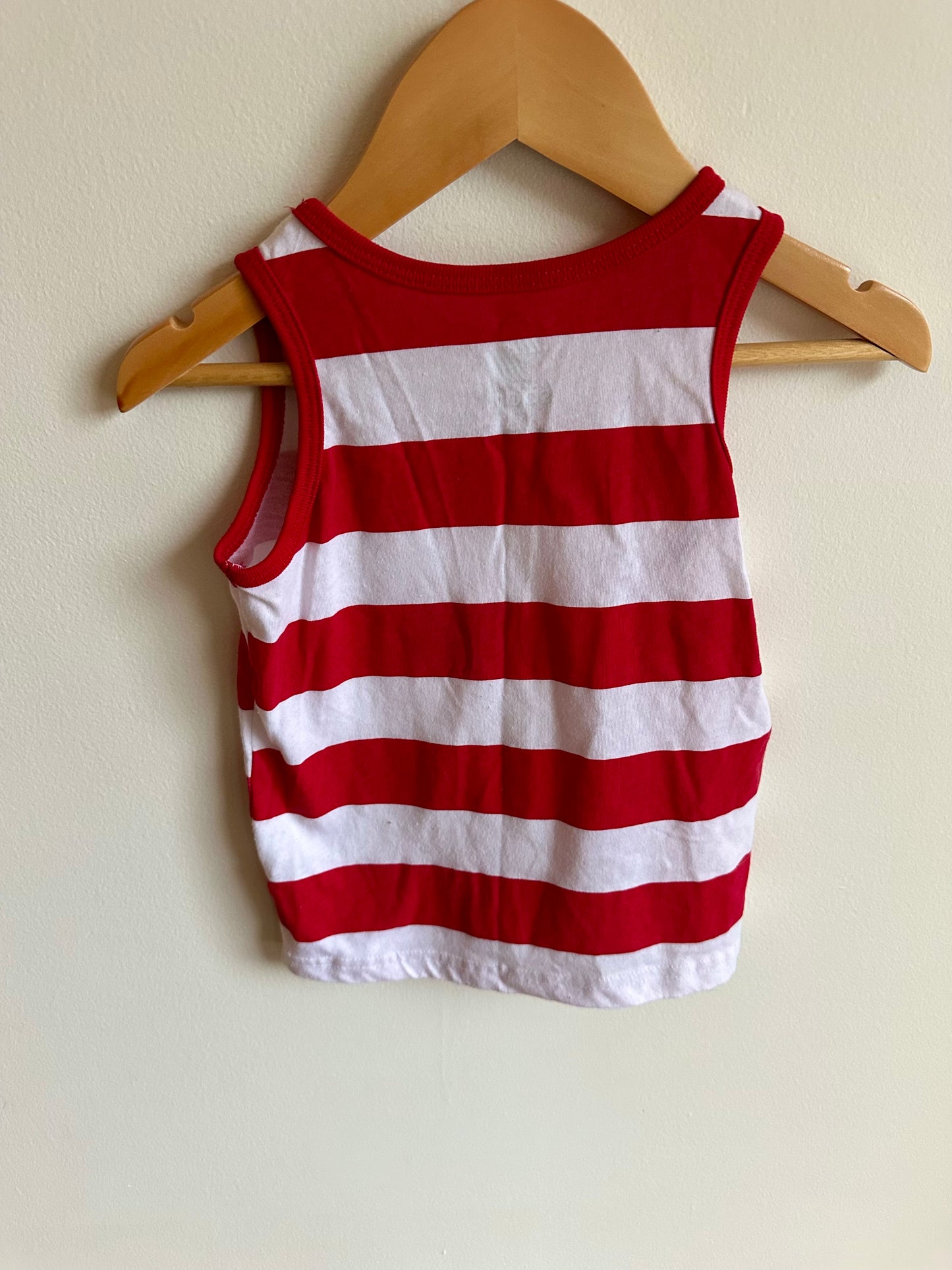 Red + White Striped Tank / 2T