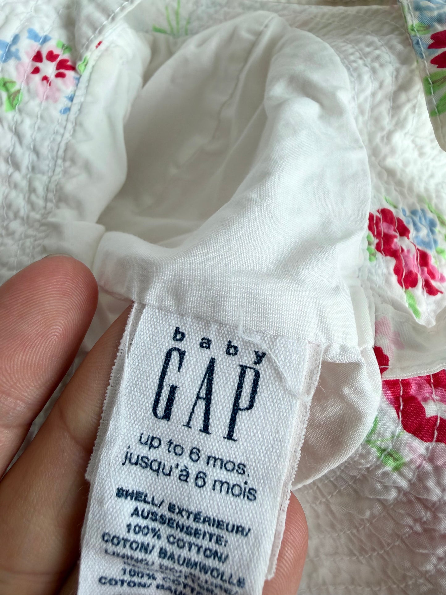 Gap Floral White Strap Hat / 0-6m