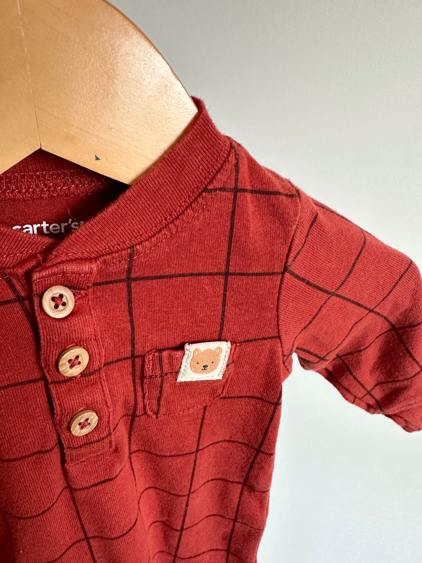 Rust Checkered Lines Pocket Top / 3m