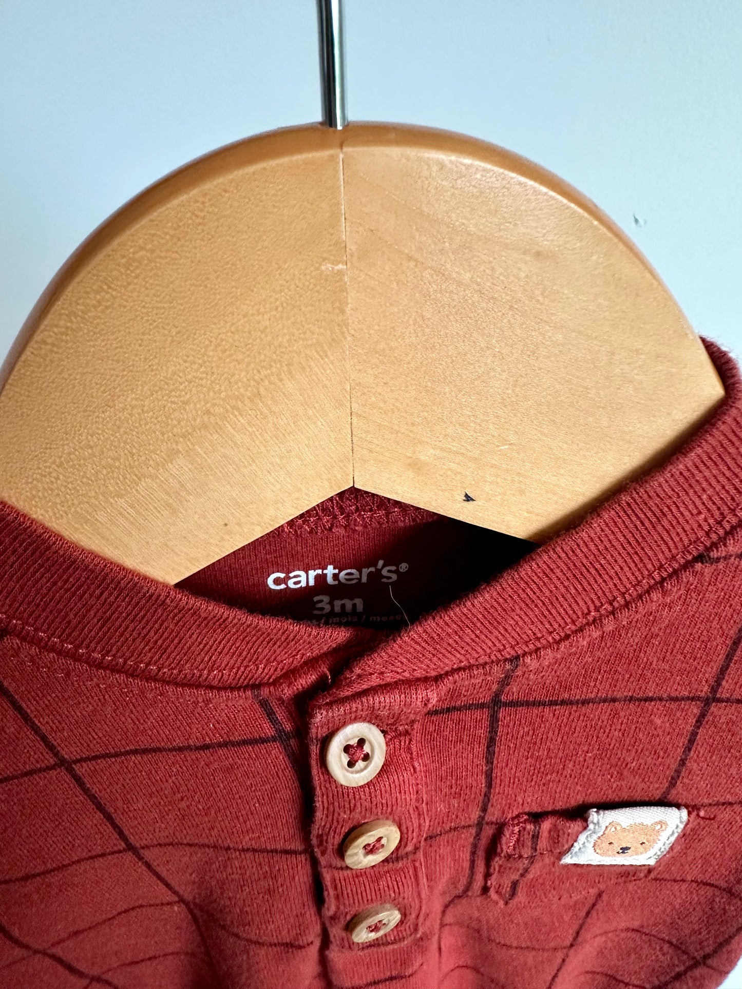 Rust Checkered Lines Pocket Top / 3m