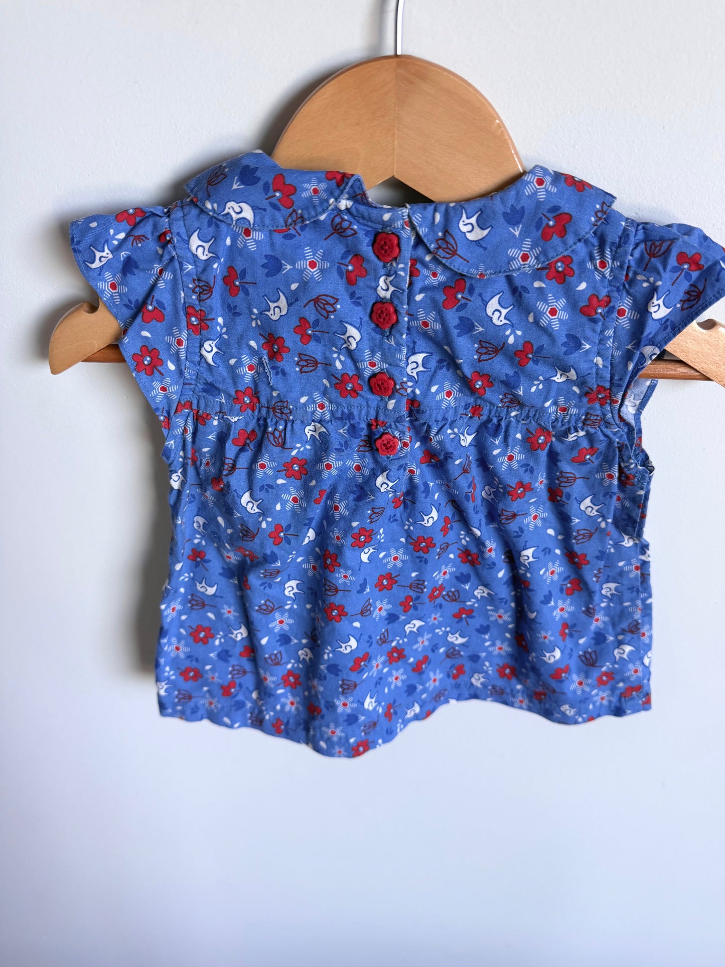 Elephant Floral Cotton Top / 12-18m