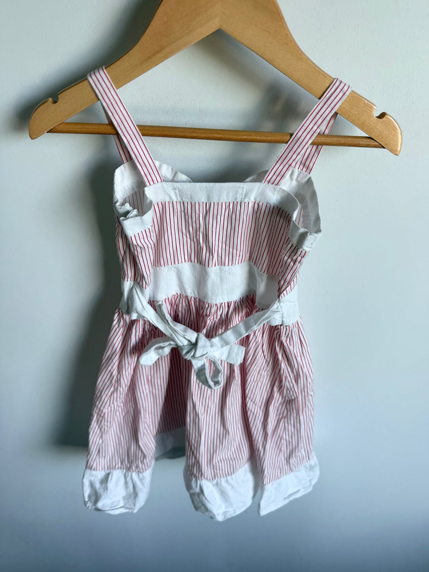 White with Red Stripes Dress / 2T