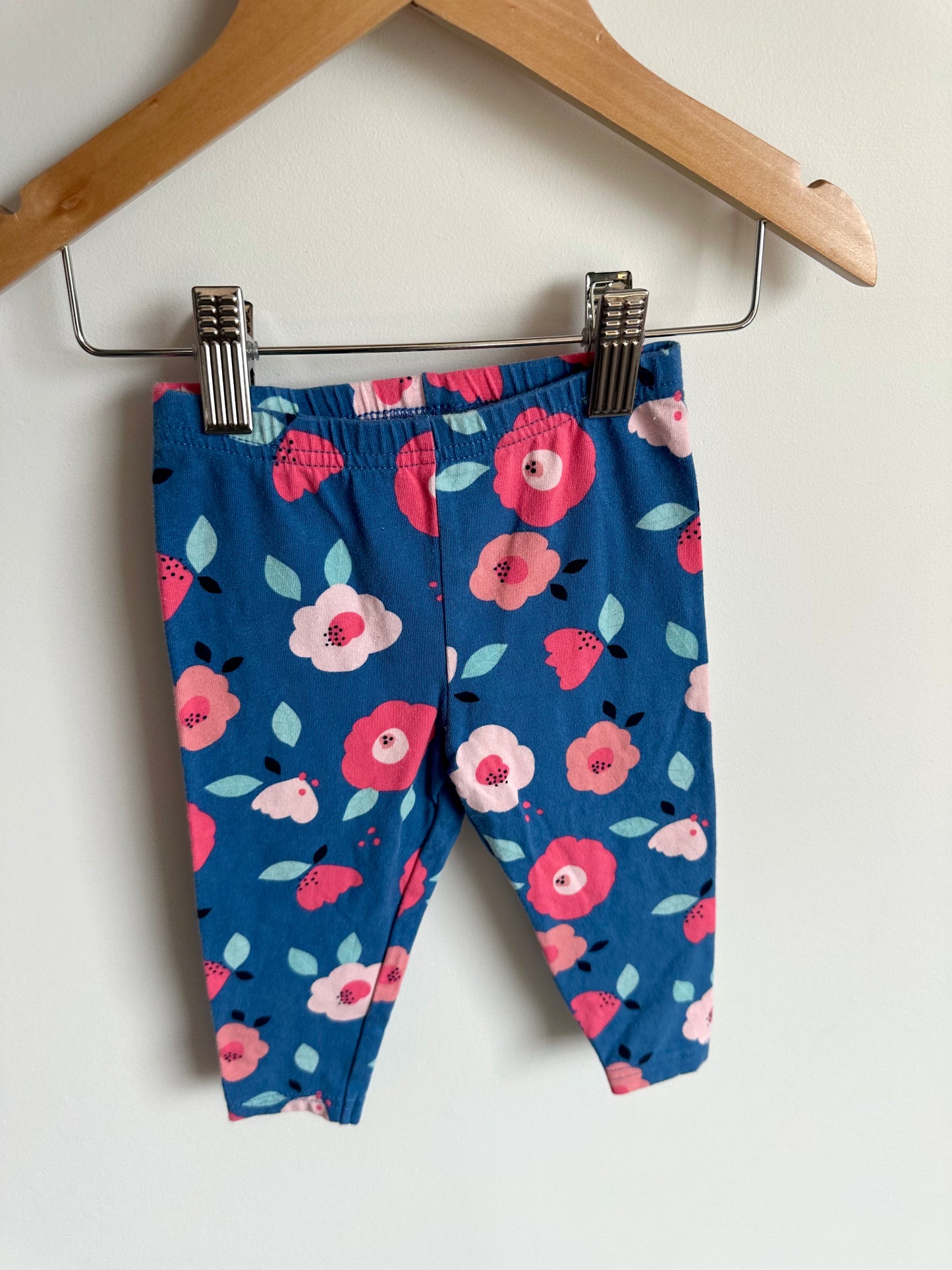 Pink Flower Blue Pants / 12m