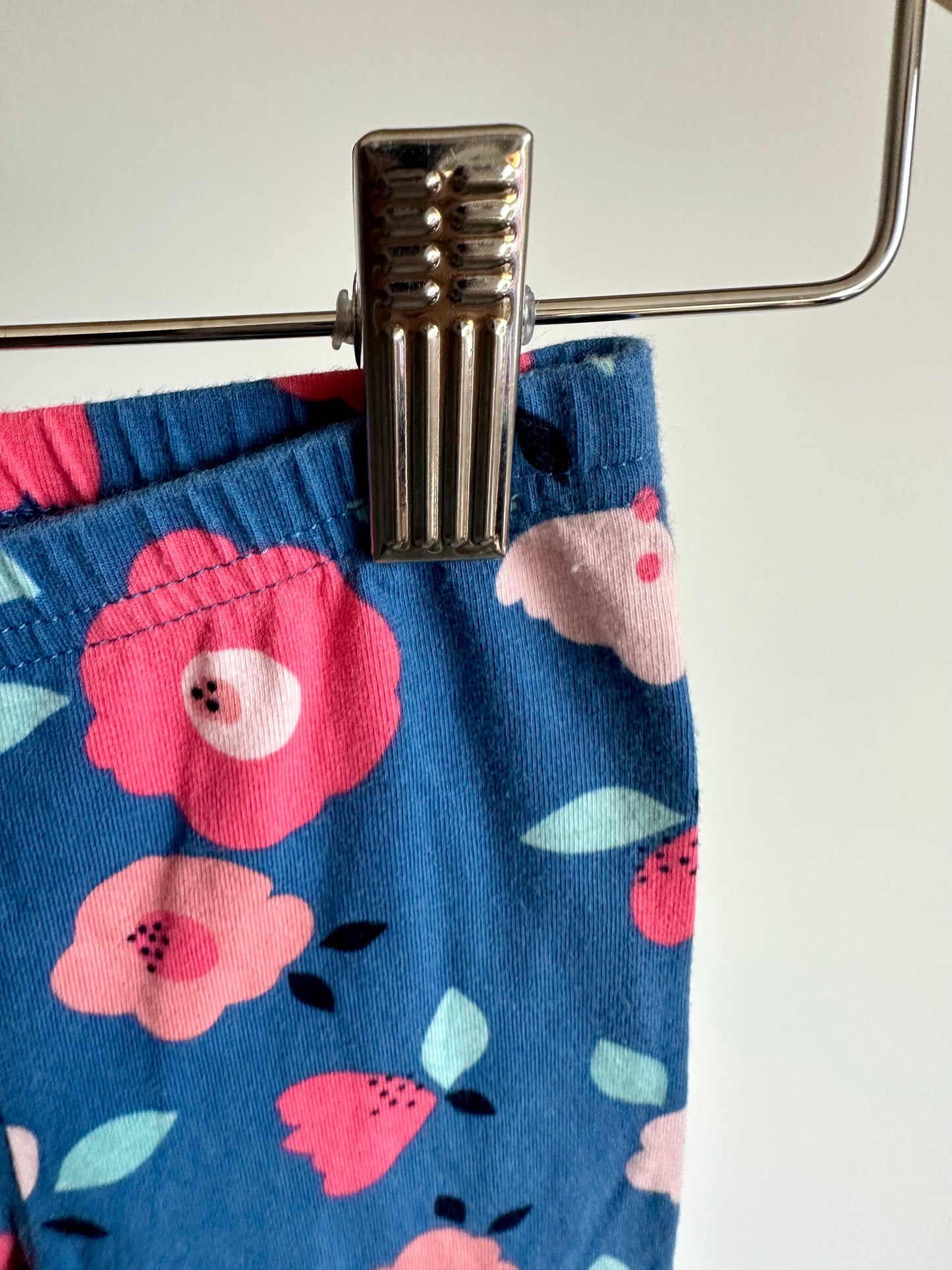 Pink Flower Blue Pants / 12m