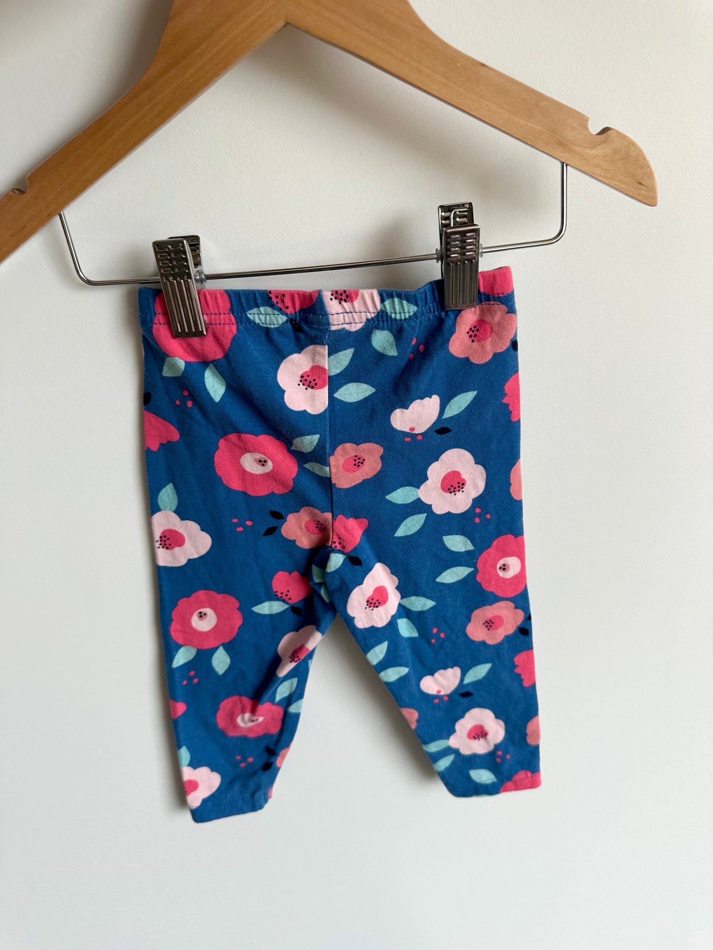 Pink Flower Blue Pants / 12m