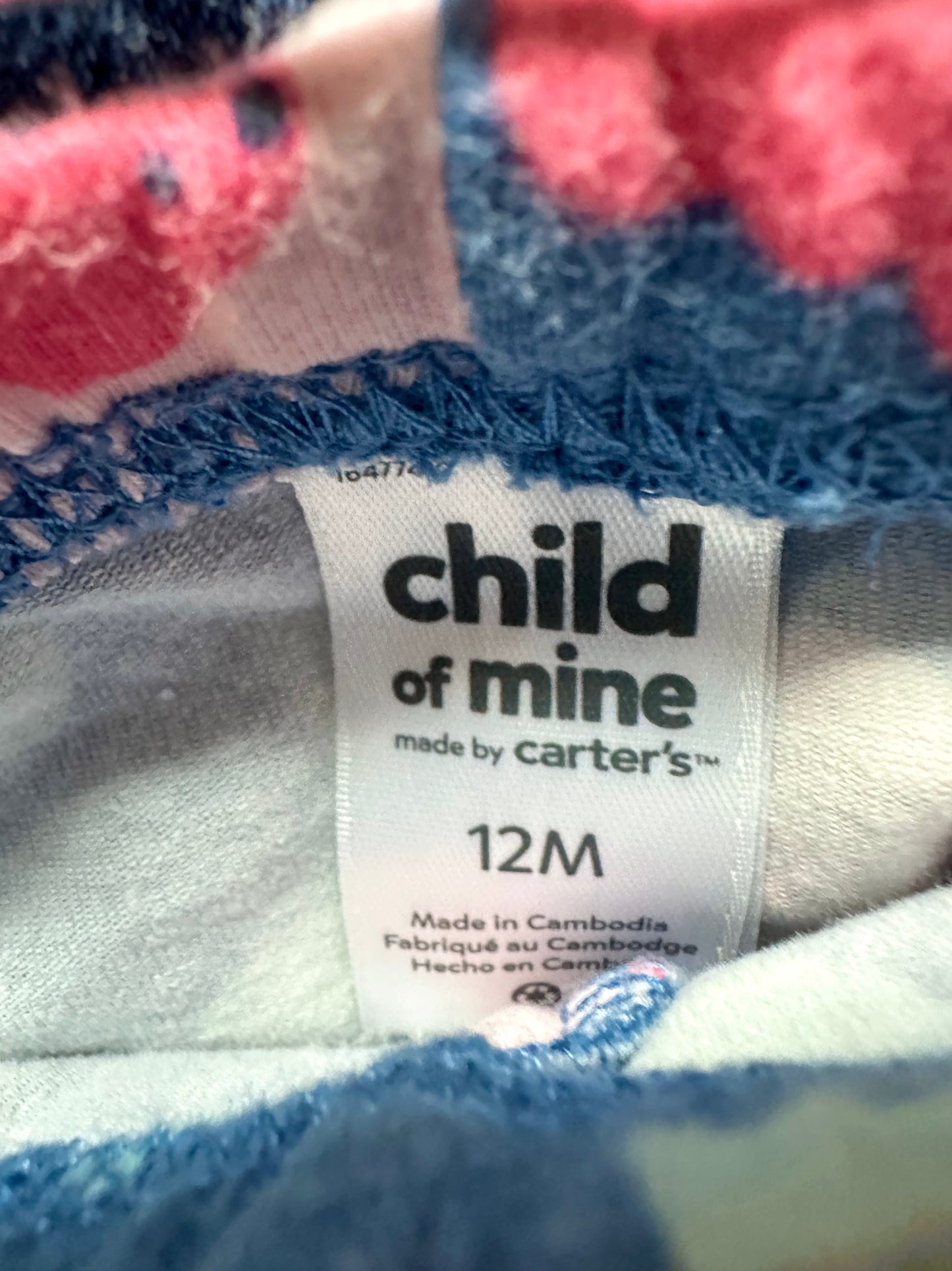 Pink Flower Blue Pants / 12m