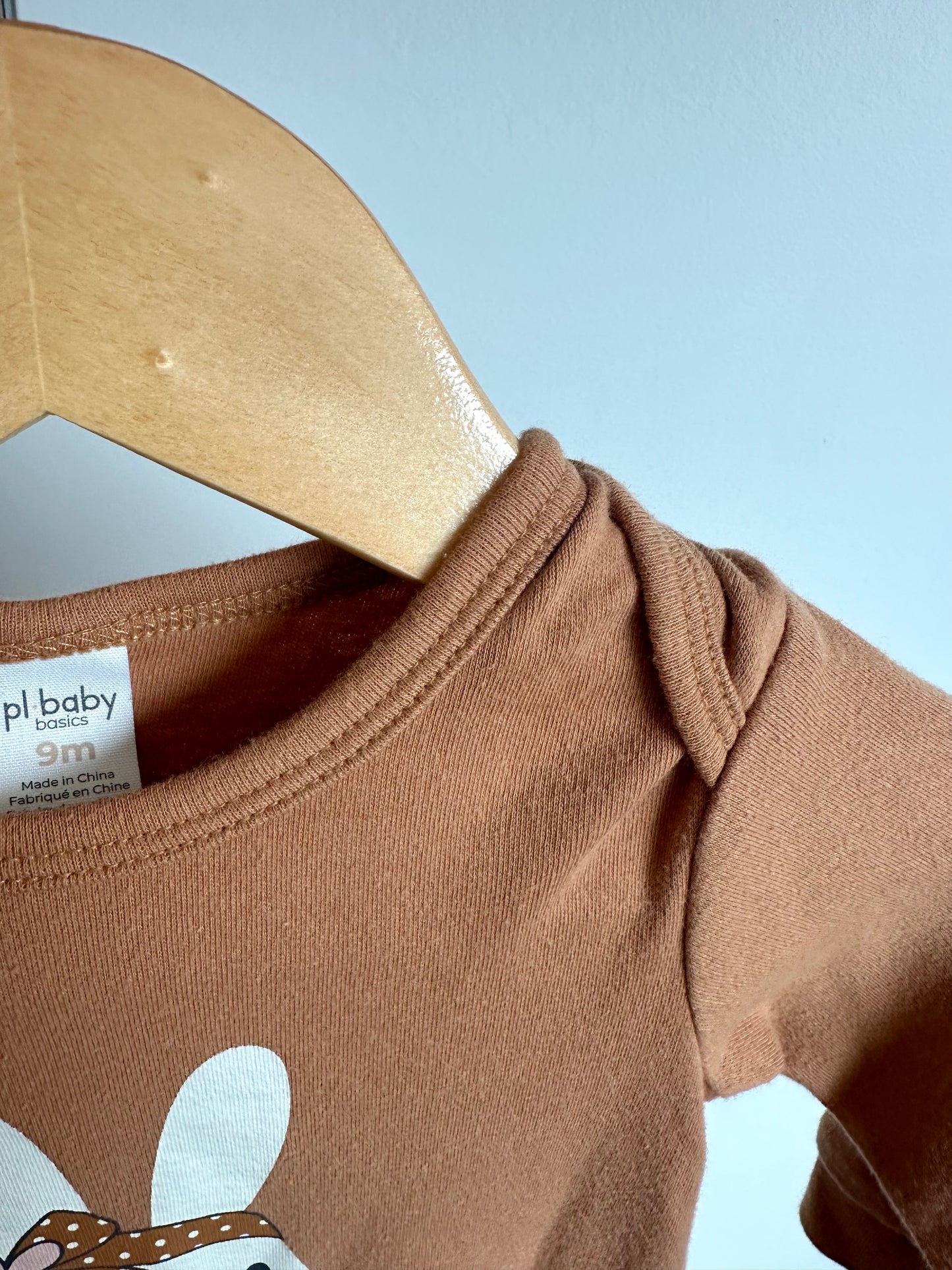 Tan Bunny Jumpsuit or Sleeper / 9m