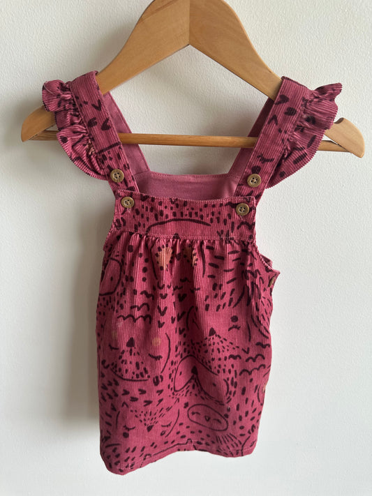 Owl Corduroy Overall Dress / 12m