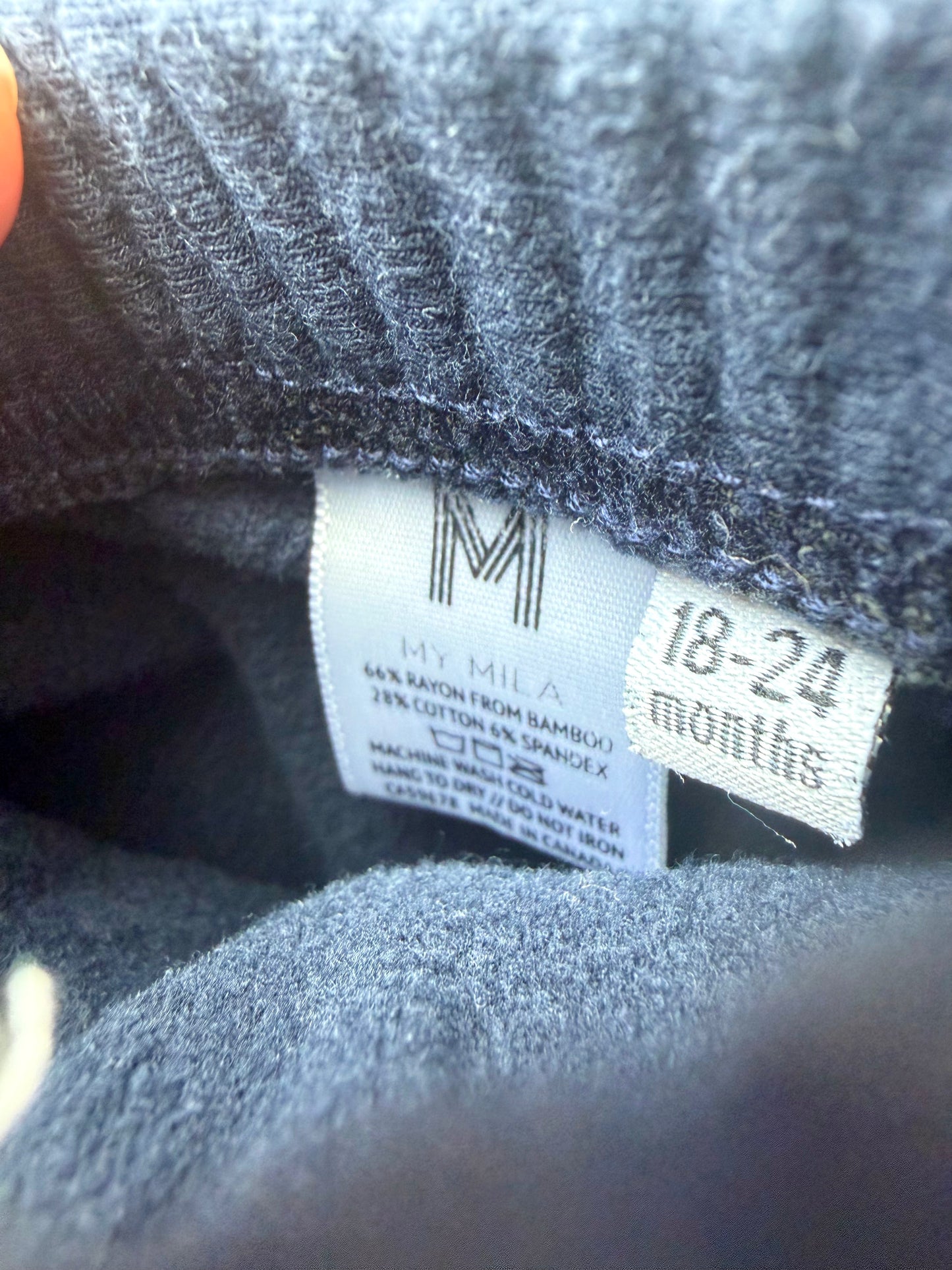 Rayon Navy Kangaroo Pocket Shorts / 18-24m
