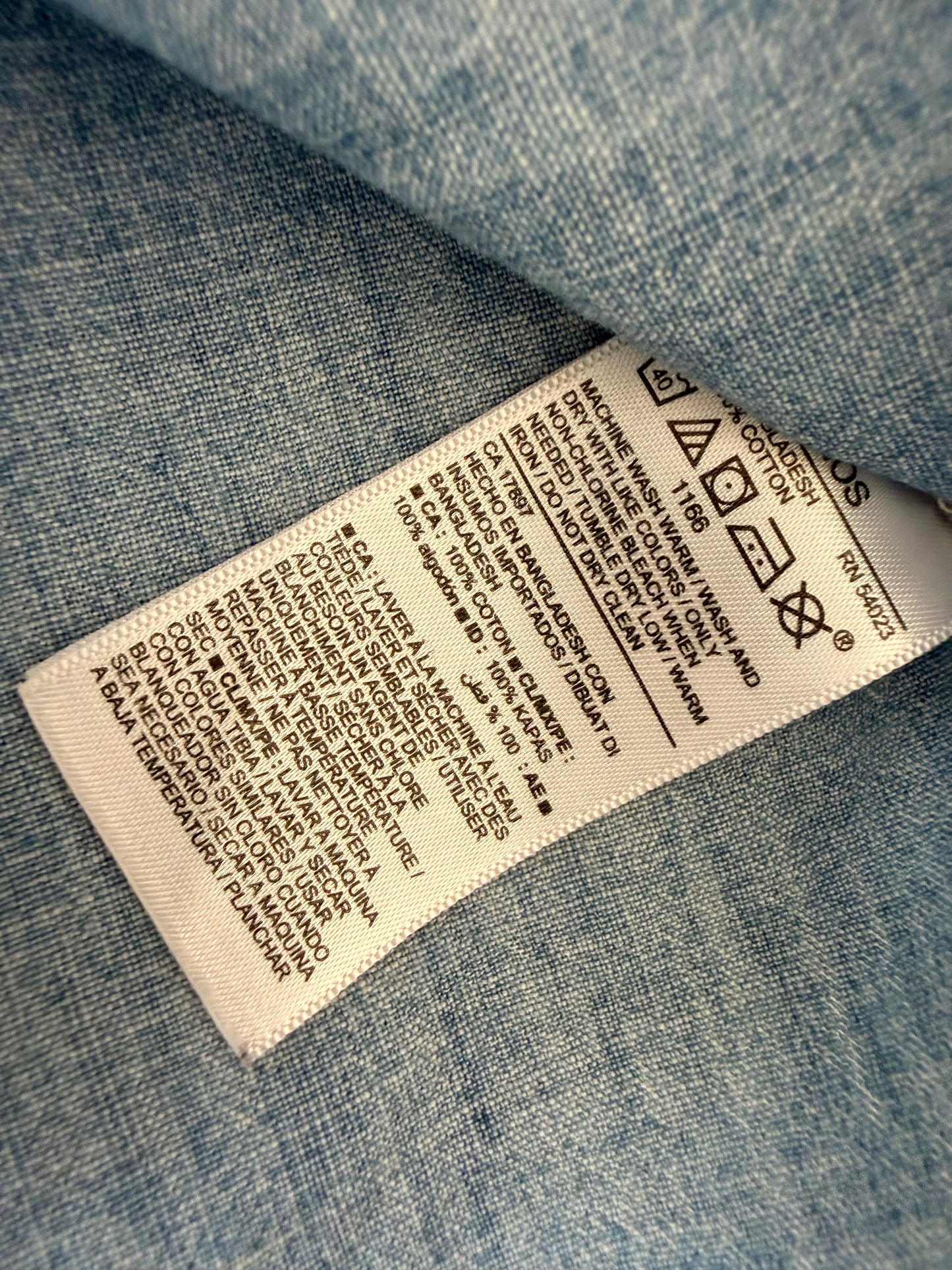Chambray Long Sleeve Button Up / 4-5T