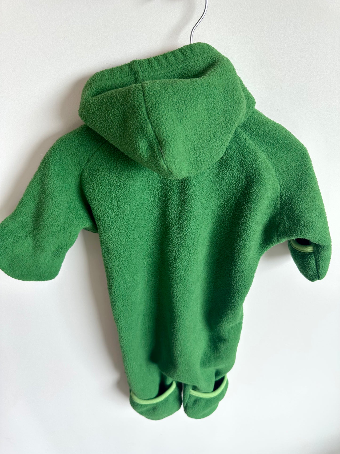MEC Green Fleece Hooded Bunting Suit / 6m
