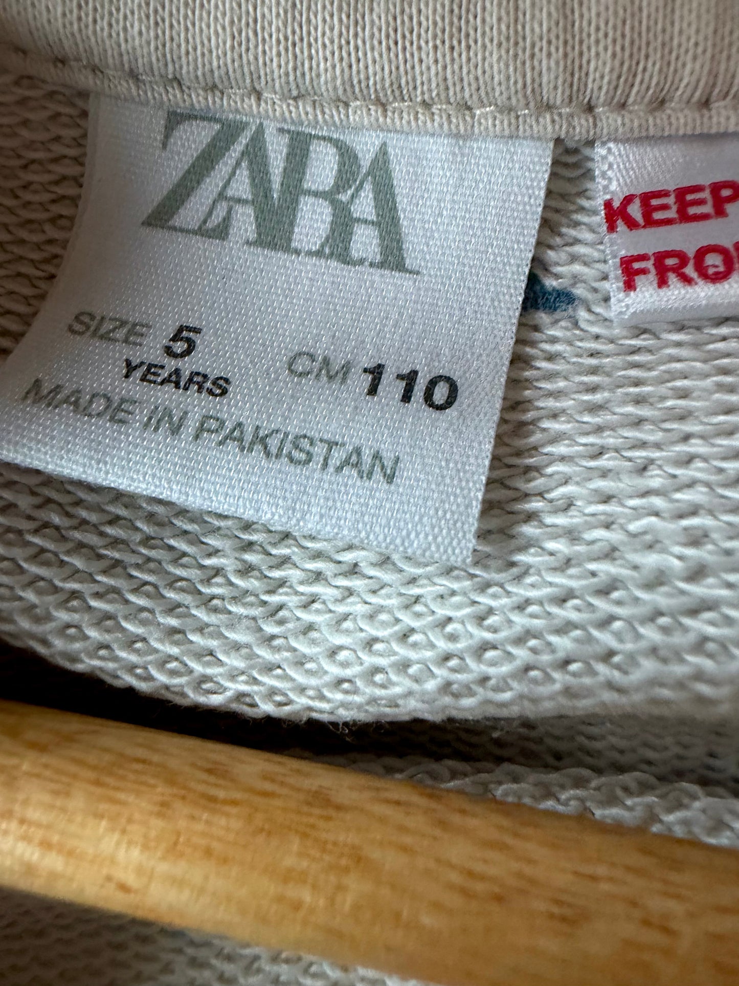 Zara Cream Daisy Embroidered Crewneck / 5 years