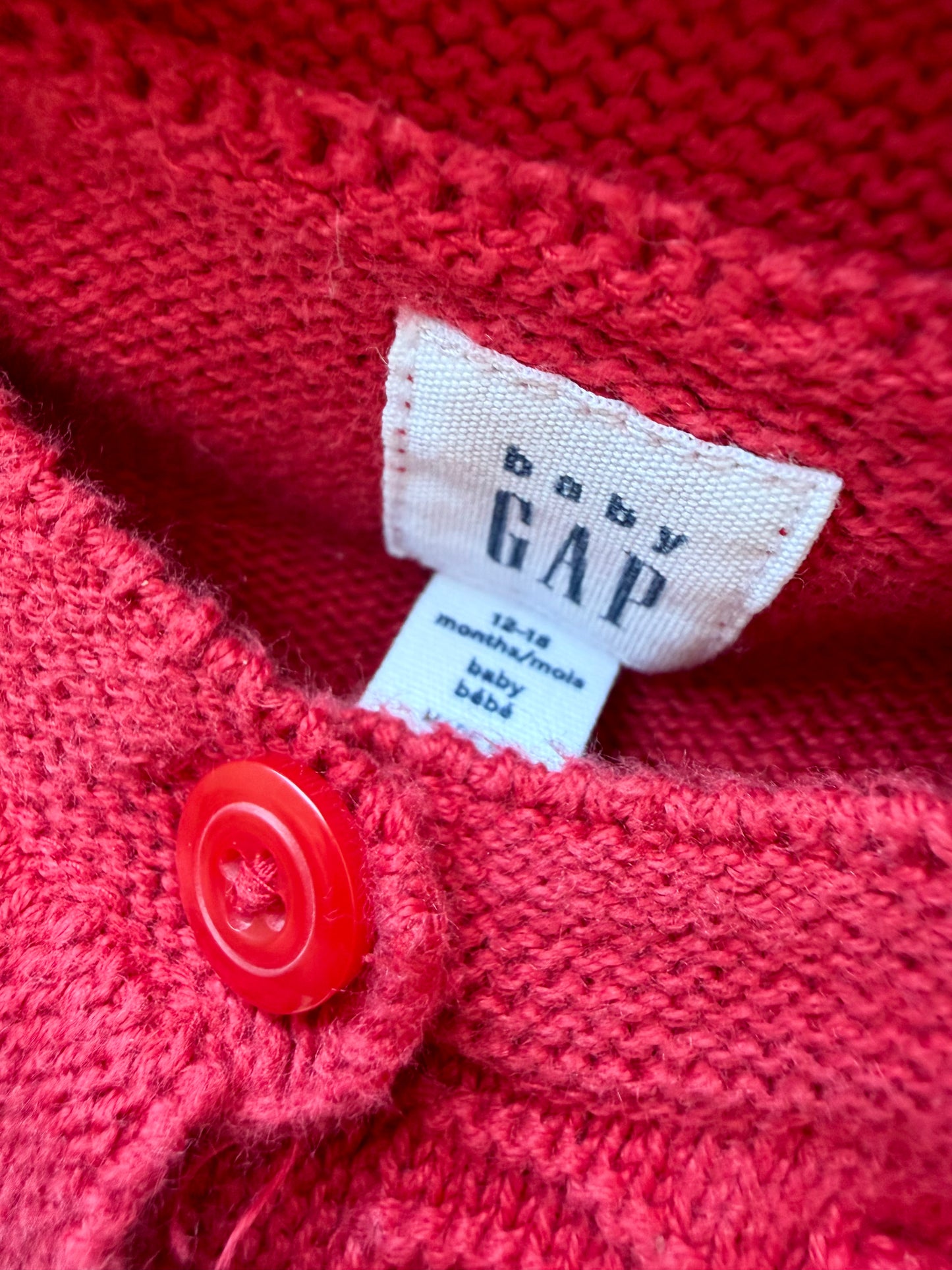 Gap Red Knit Cardigan / 12-18m