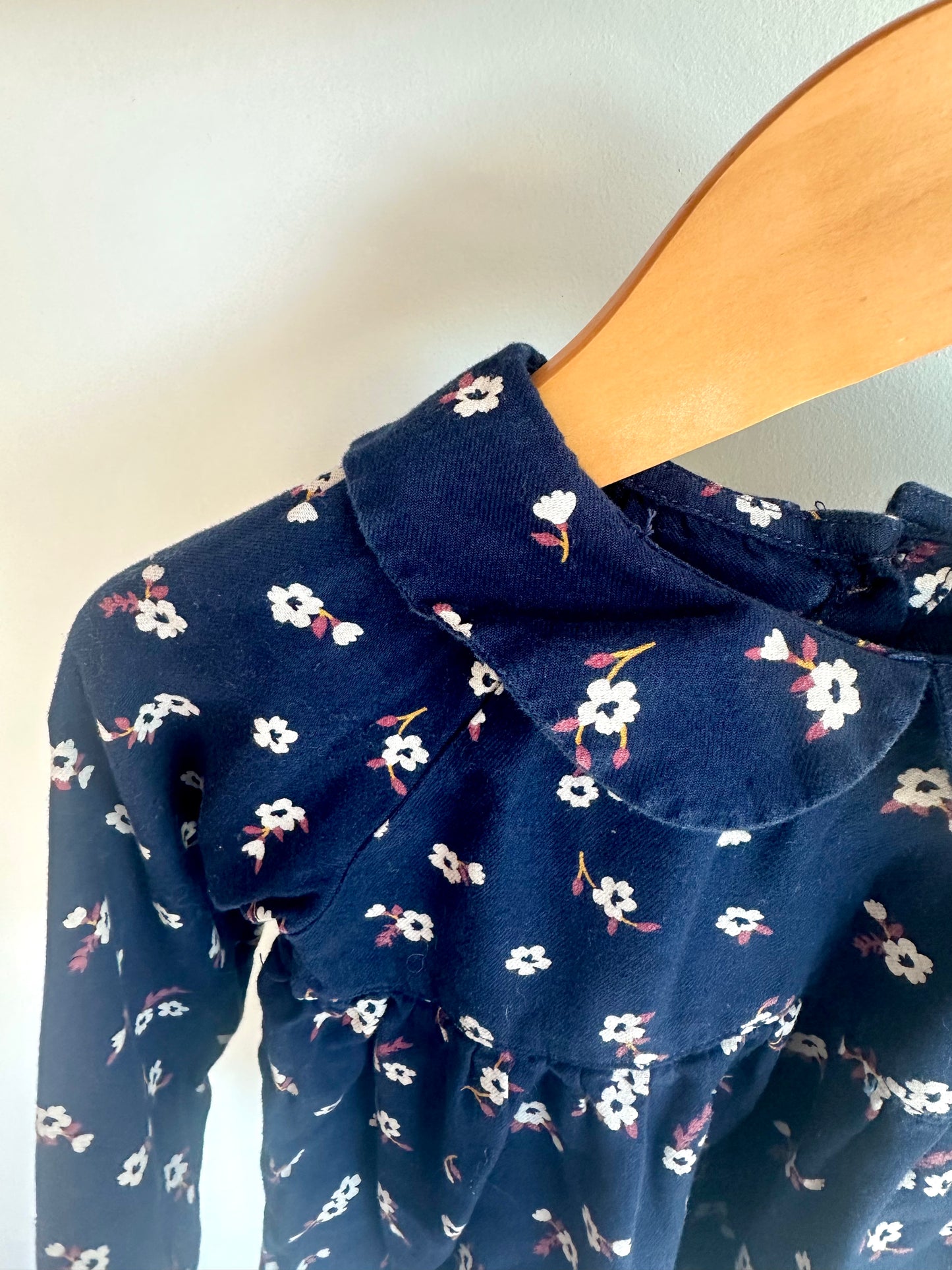 Collared Navy Floral Long Sleeve / 18-24m