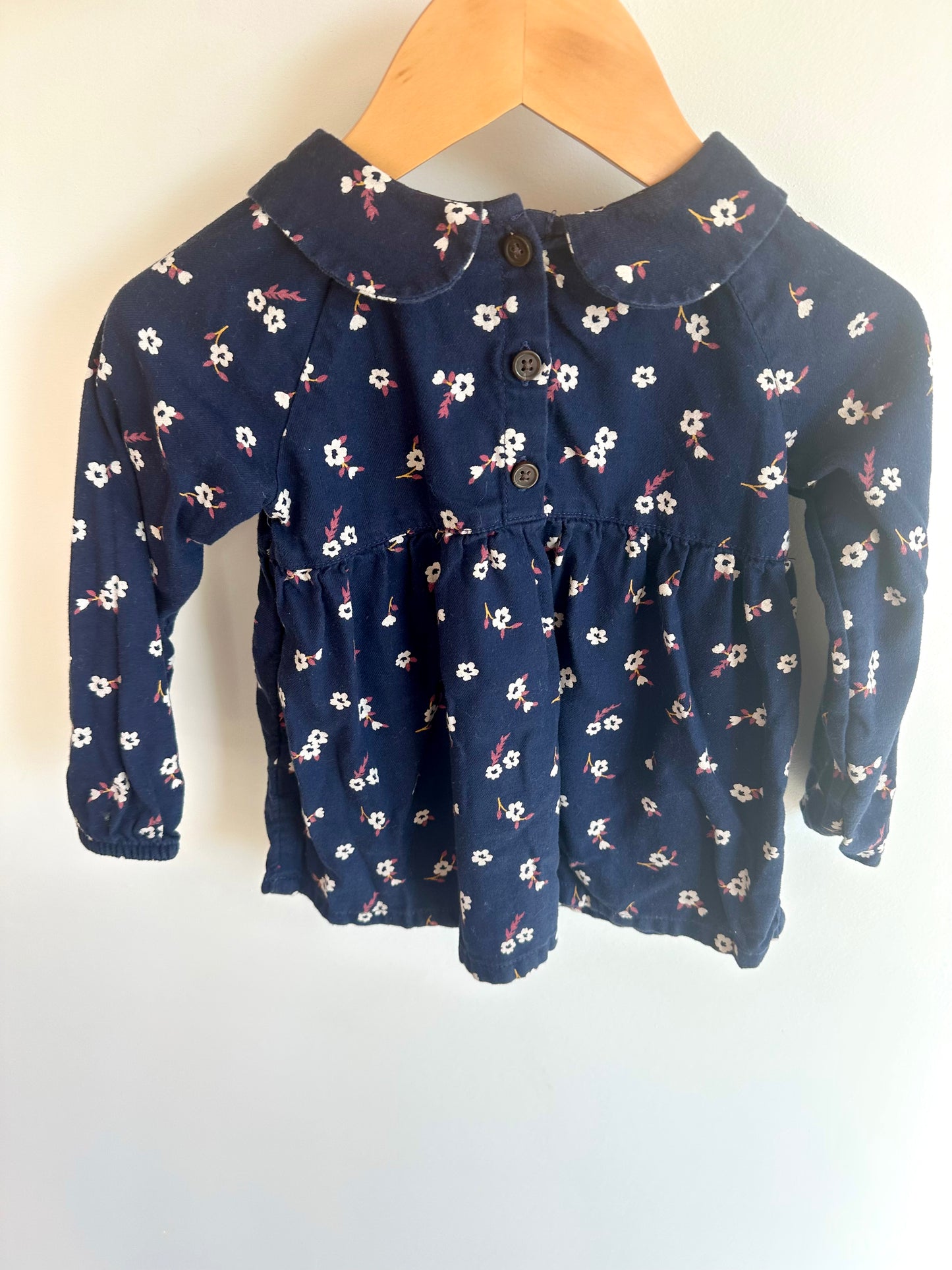 Collared Navy Floral Long Sleeve / 18-24m