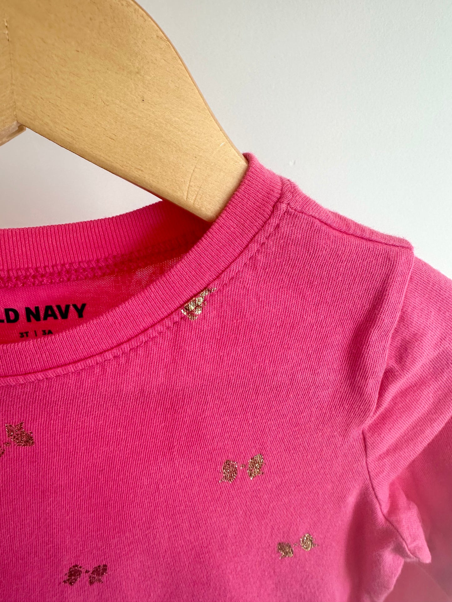Pink + Gold Bow Long Sleeve / 2-3T