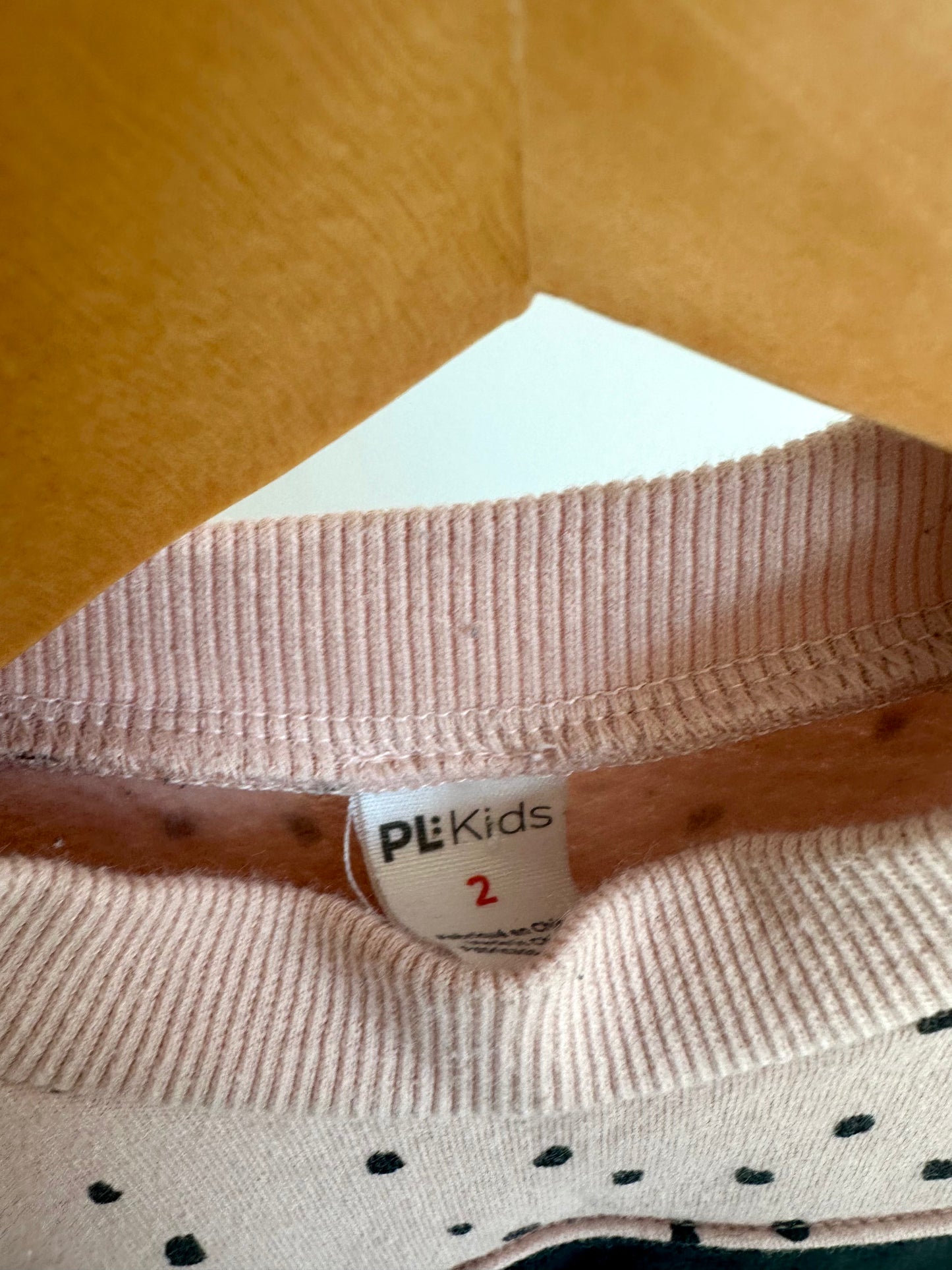 Blush Spotted, Black + Grey Sweater / 2T
