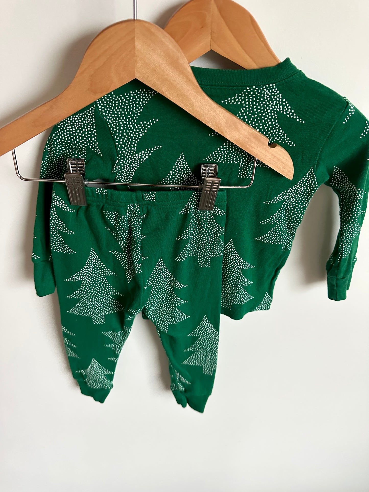 Green Dotted Tree PJ Set / 12m