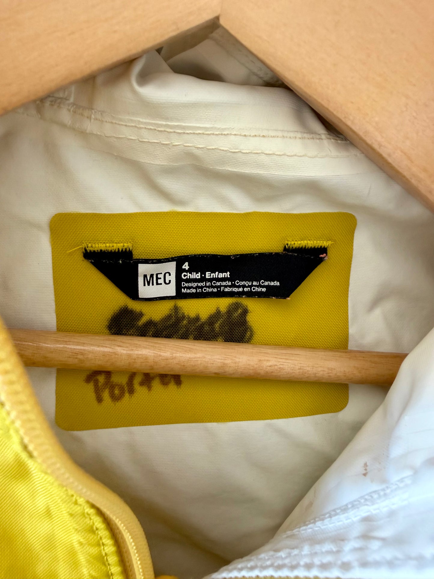 MEC Yellow + Navy Rain Jacket (PLAY) / 4 years