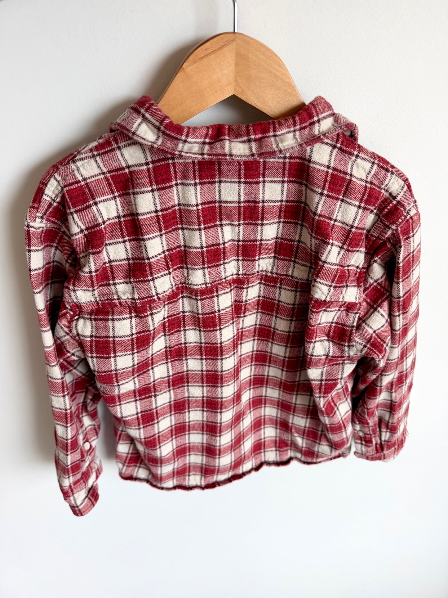 Red Checkered Plaid Cotton Top / 6-7 years