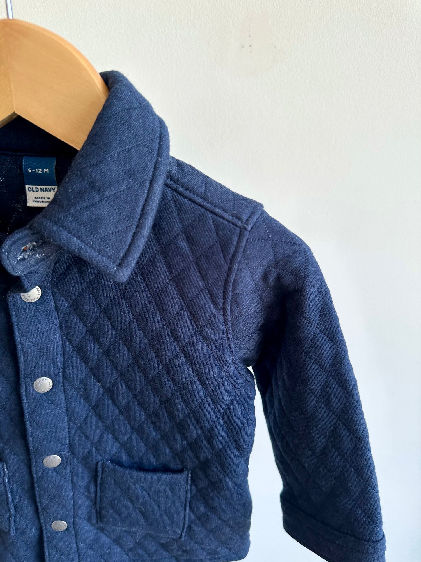Navy Quilted Shacket / 6-12m