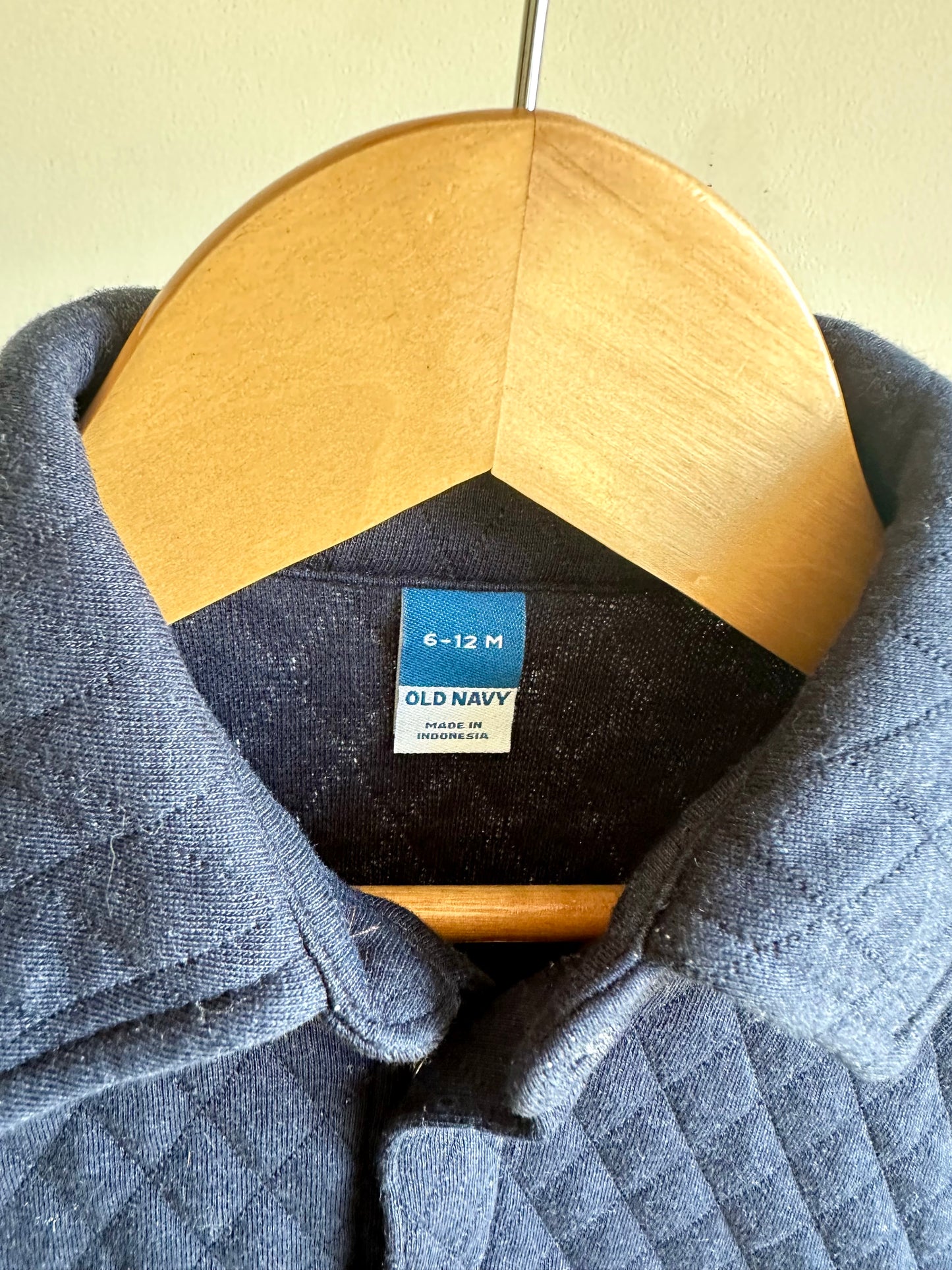 Navy Quilted Shacket / 6-12m