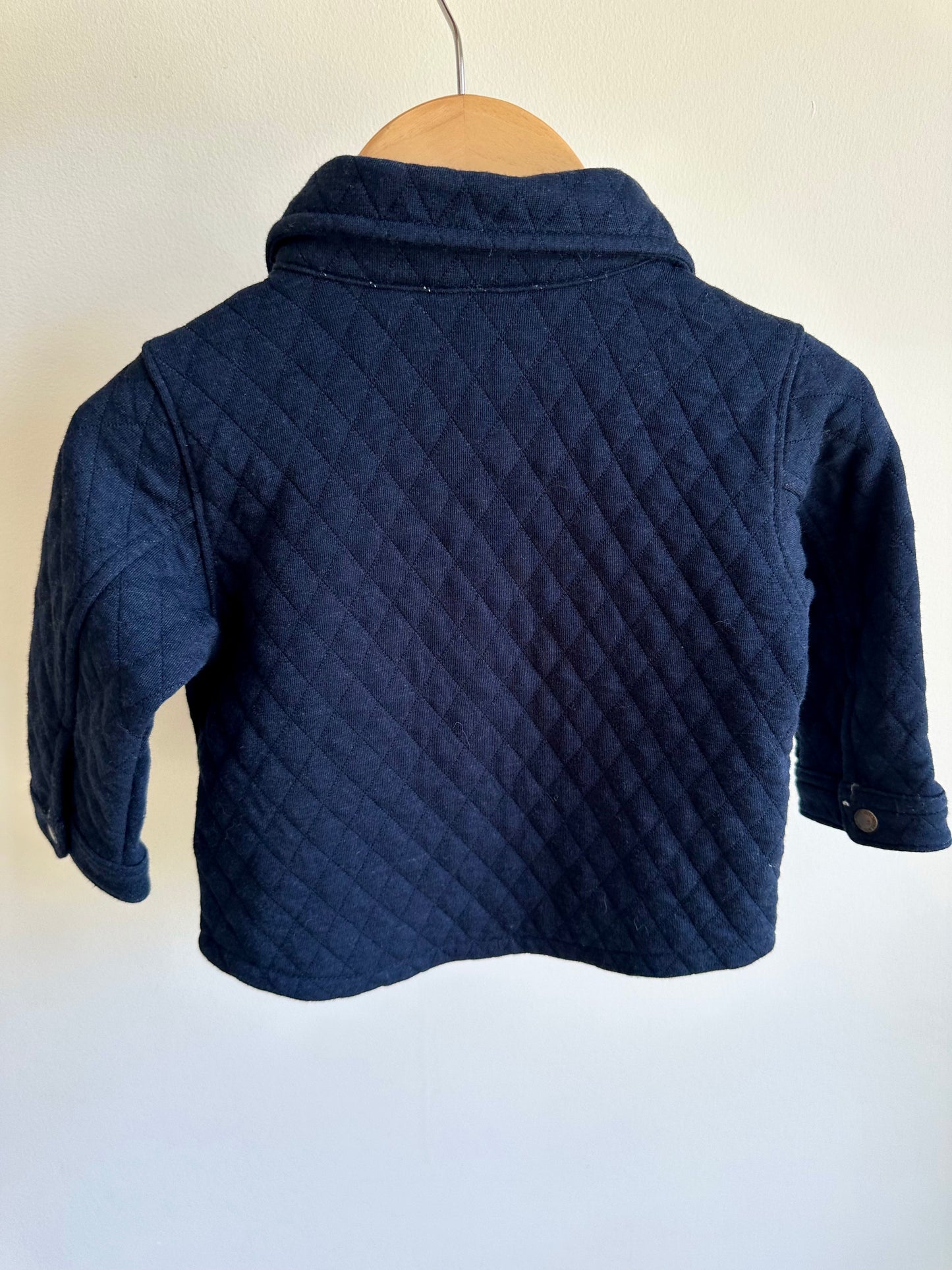 Navy Quilted Shacket / 6-12m