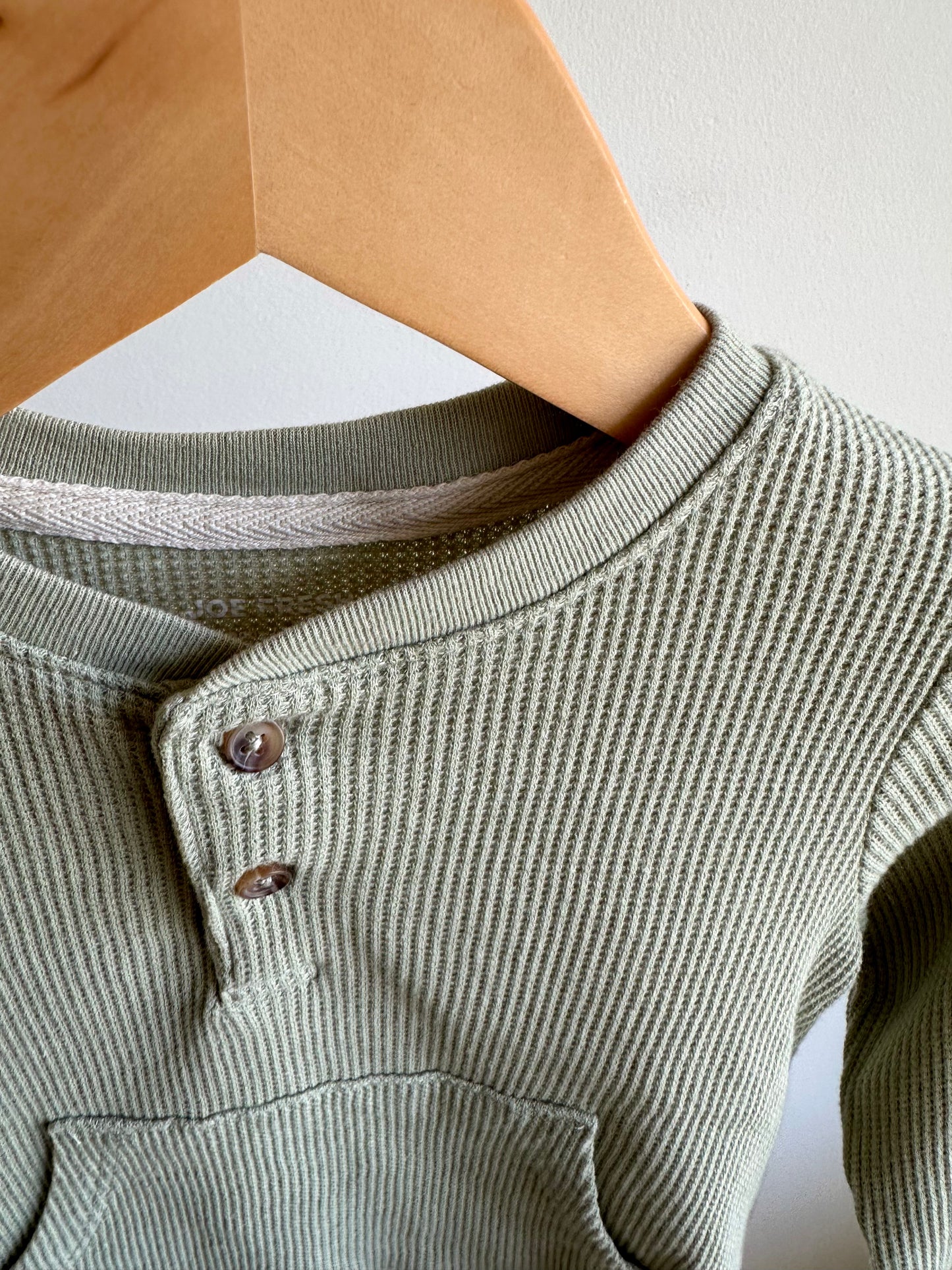 Waffle Sage Long Sleeve Top / 18-24m