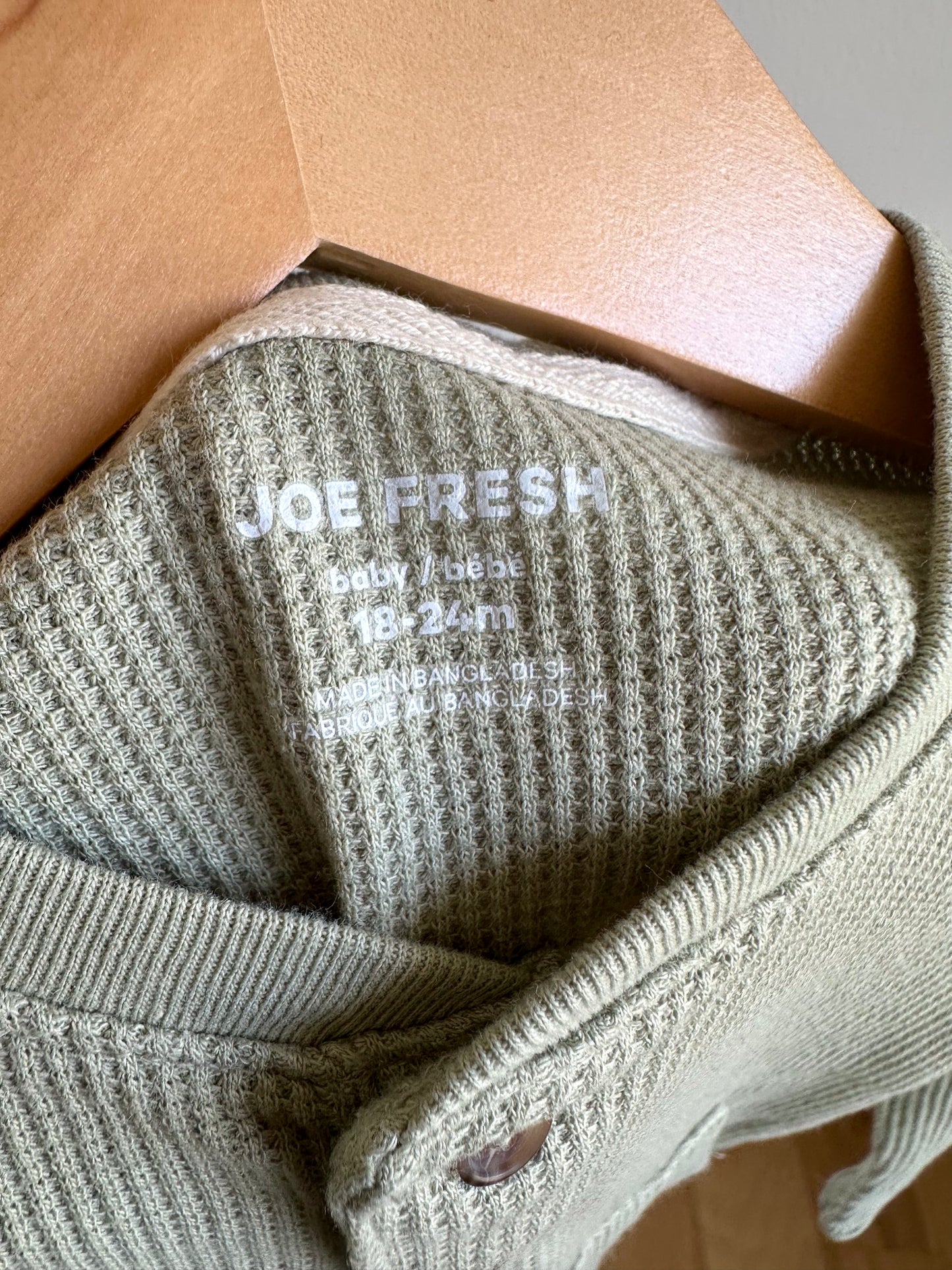 Waffle Sage Long Sleeve Top / 18-24m