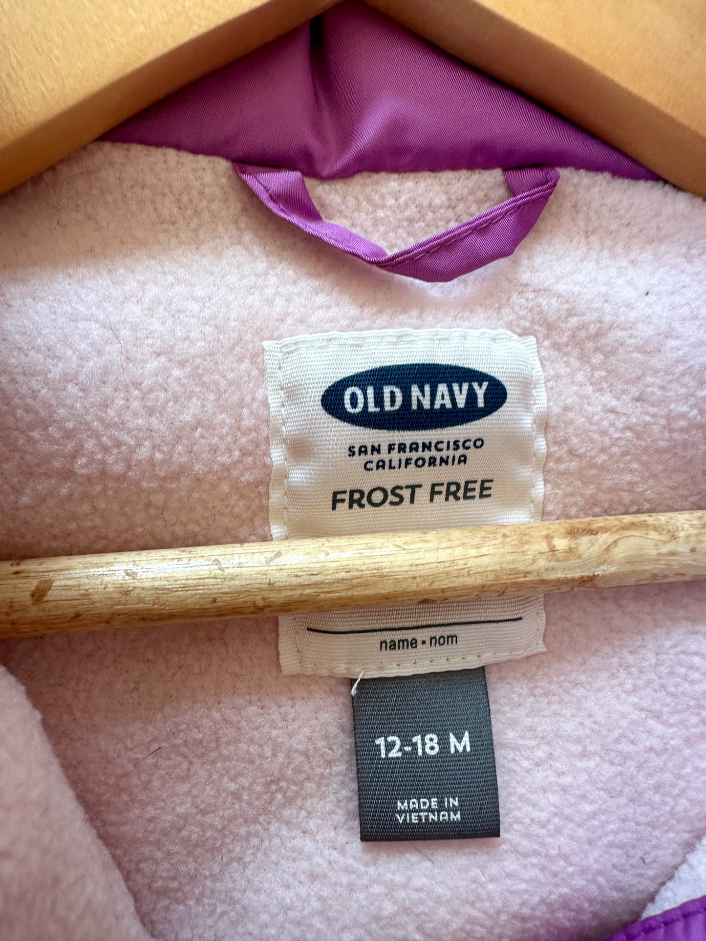 Purple Puffer Vest / 12-18m