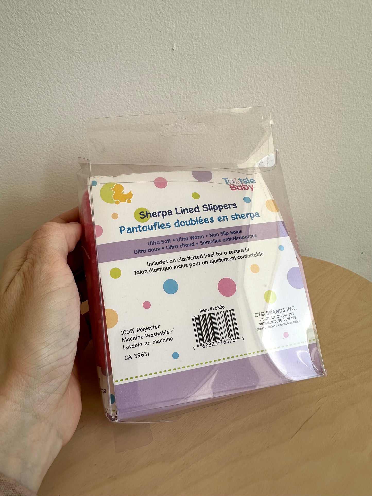 Pink Sherpa Slippers (In Package) / 6-12m