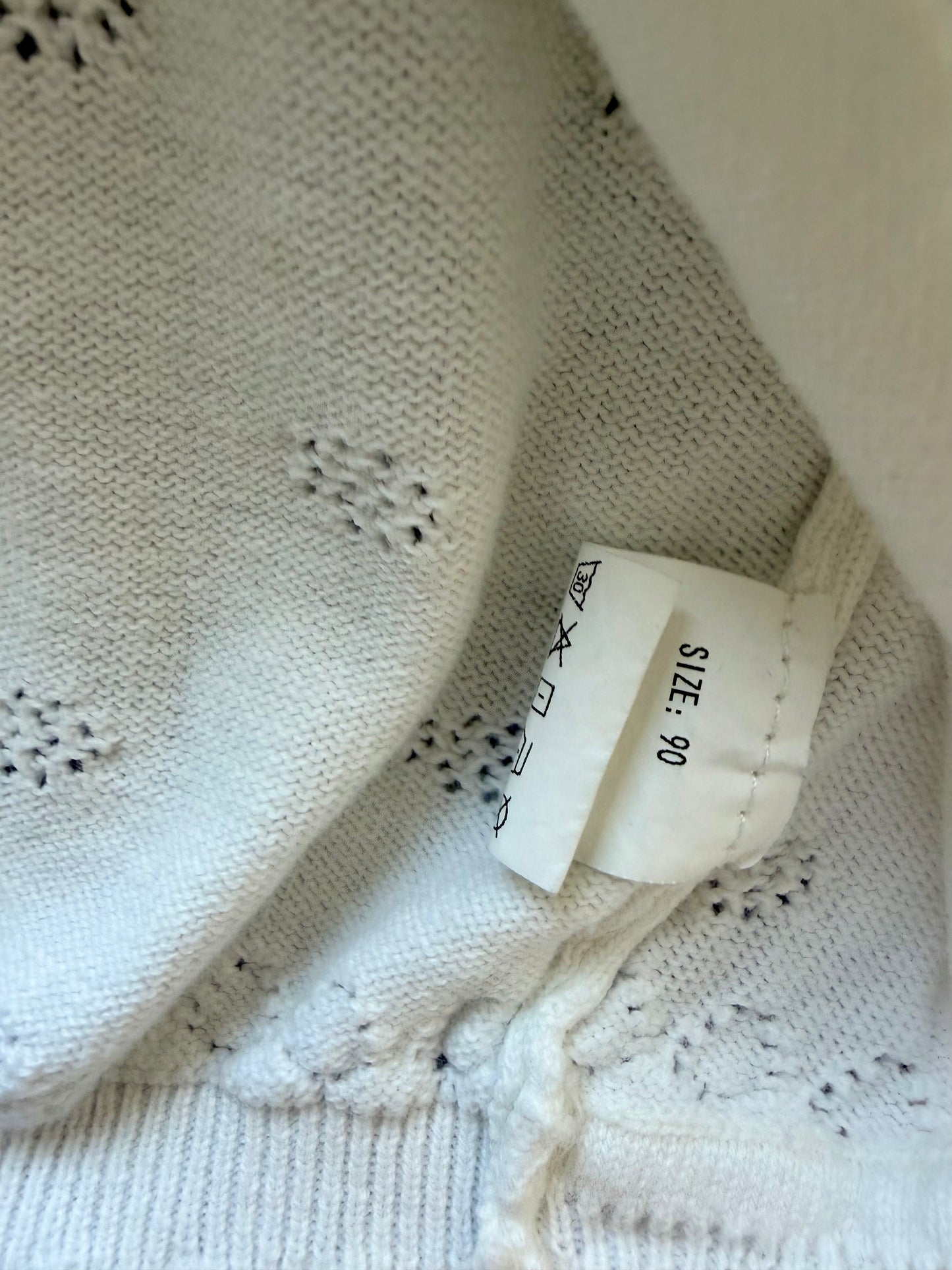 Eyelet Cotton White Cardigan (PLAY) / 24m