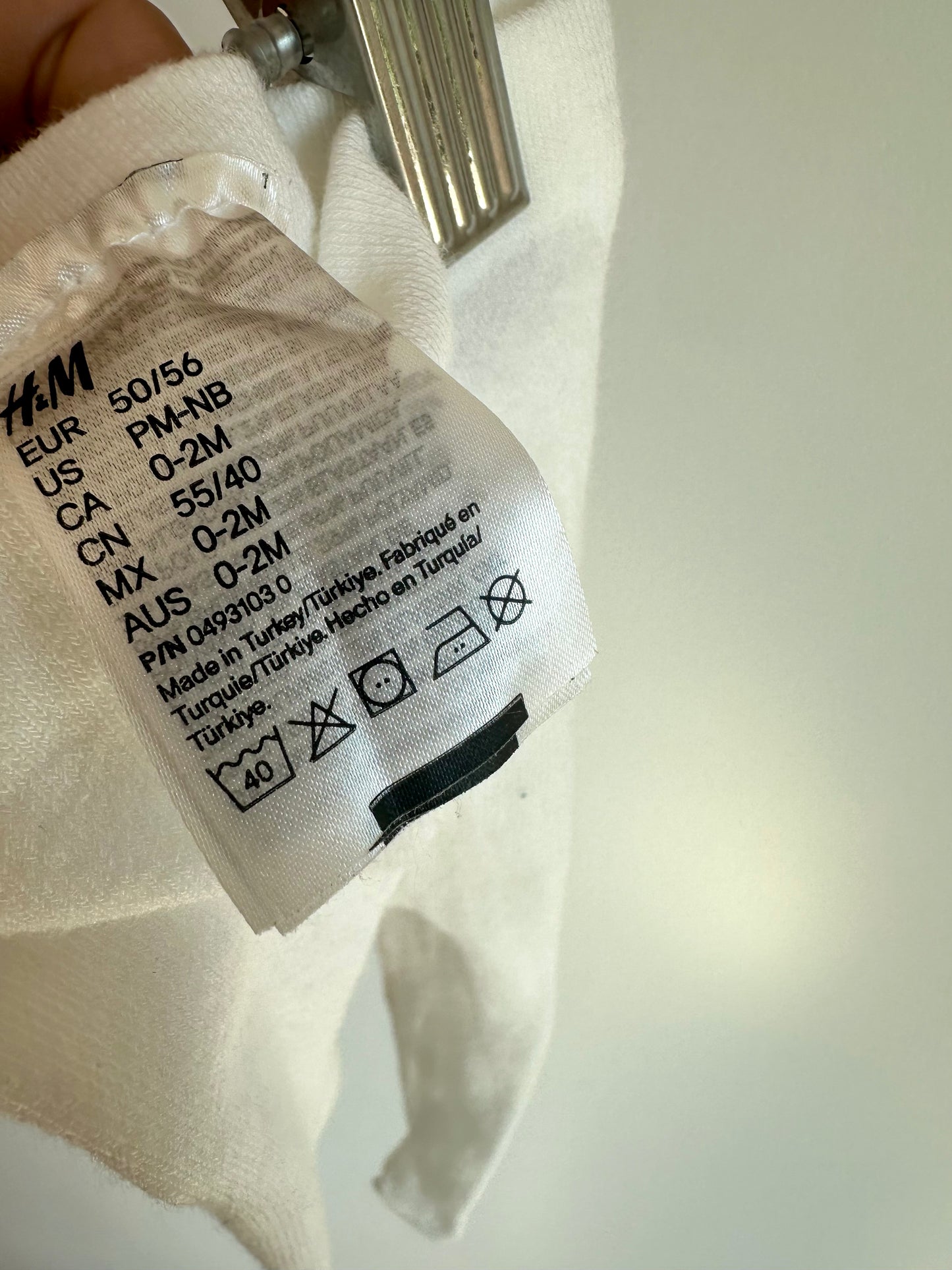 H&M White Baby Tights / 0-2m