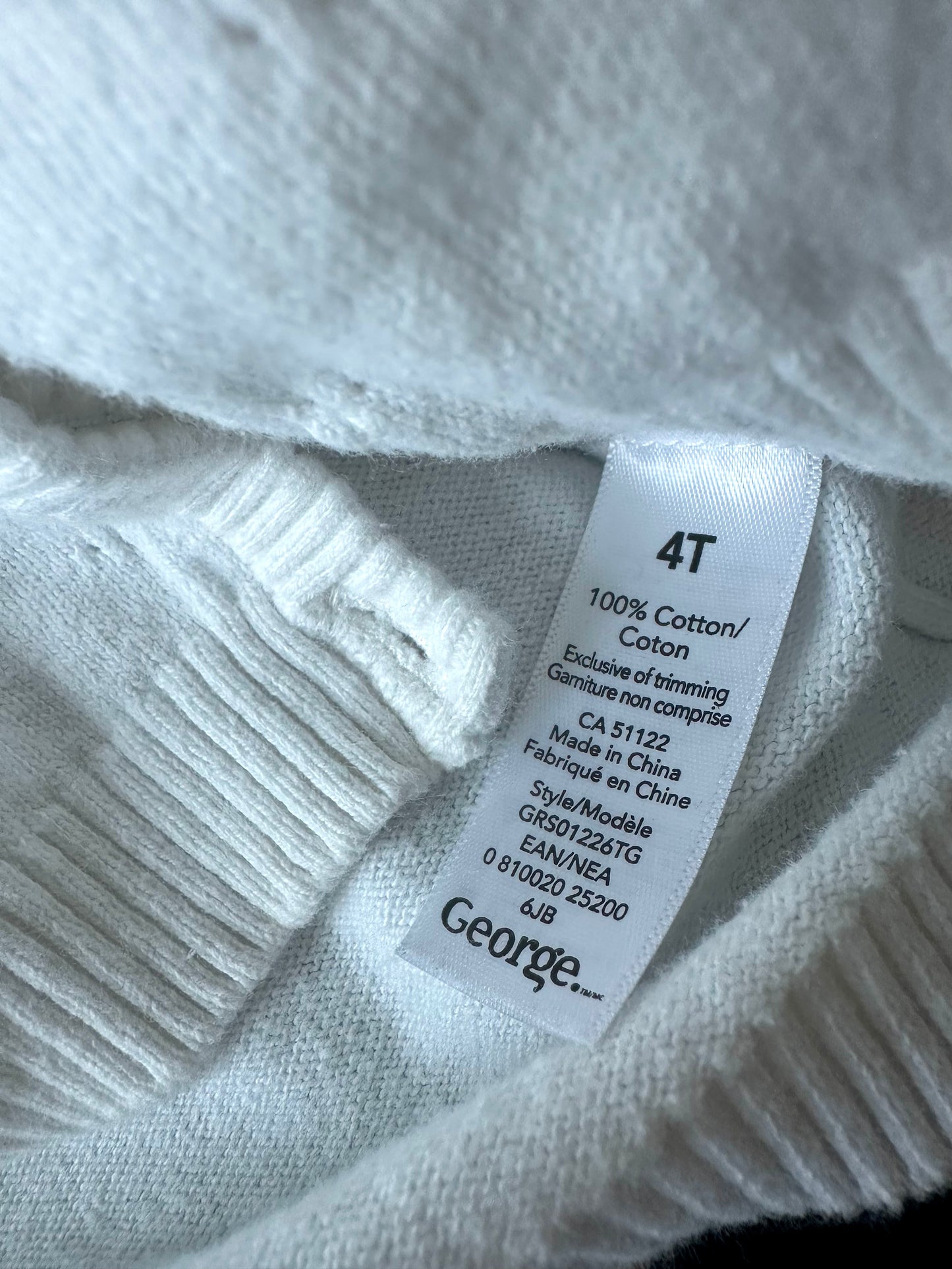 White Eyelet Embroidered Cardigan / 3T