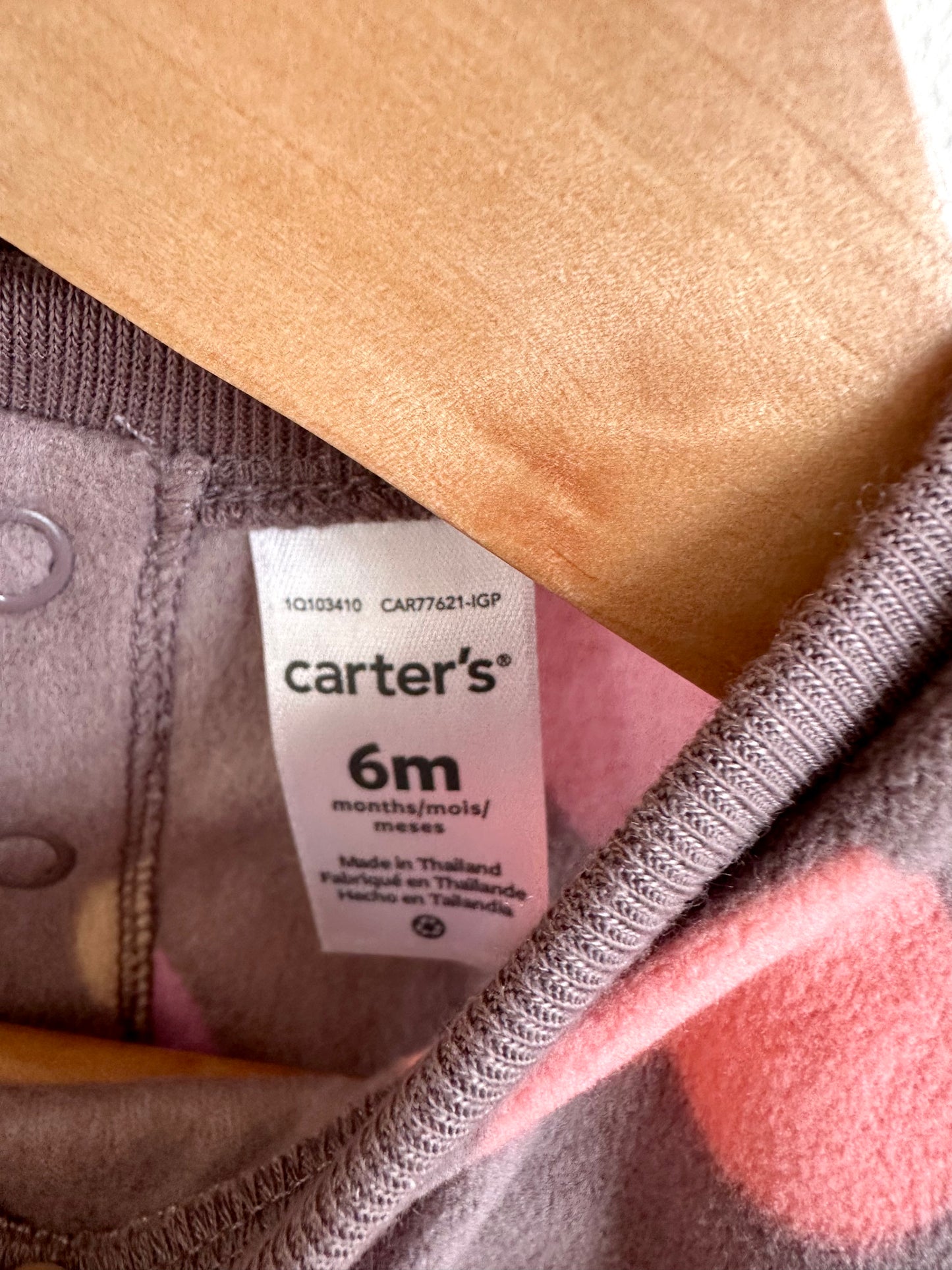 Brown Hearts Fleece Top / 6m
