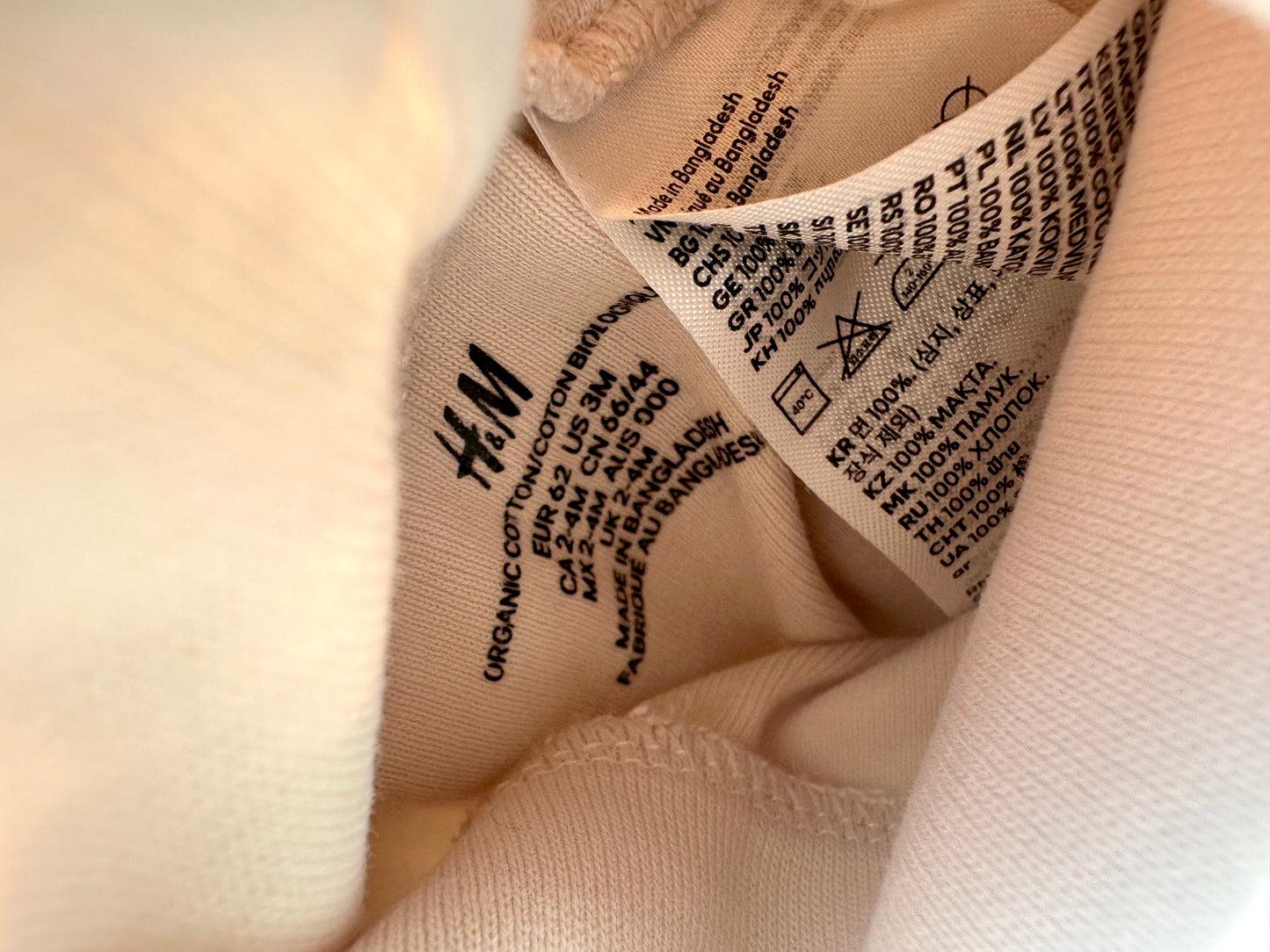 H&M Blush Organic Pants / 2-4m