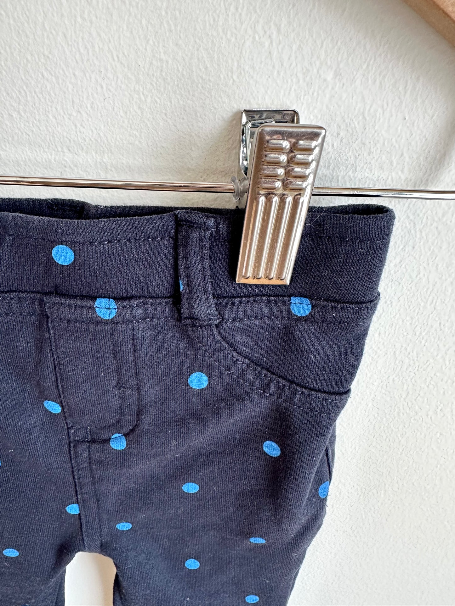 Blue Polka Dot Pants / 3-6m