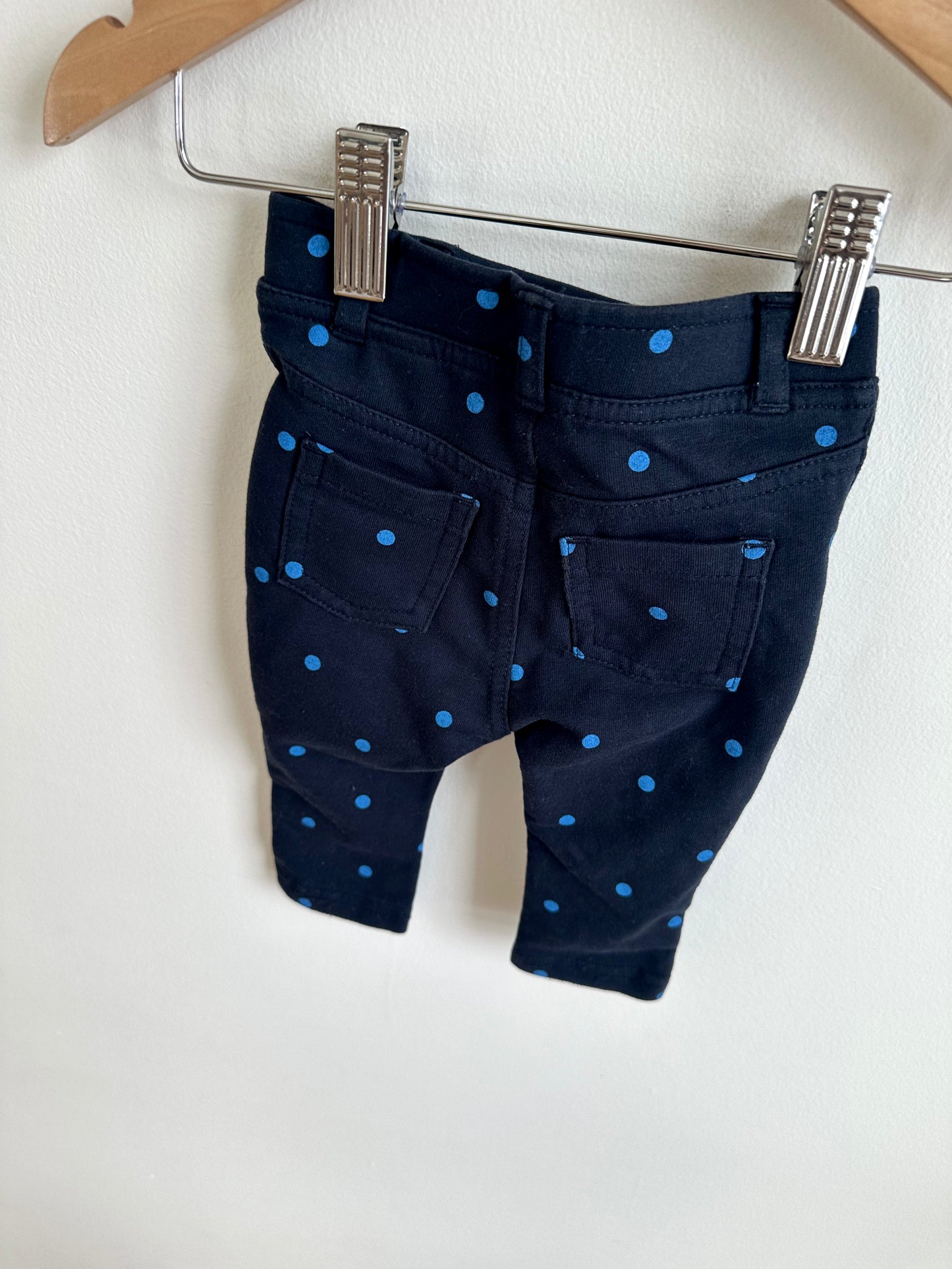 Blue Polka Dot Pants / 3-6m